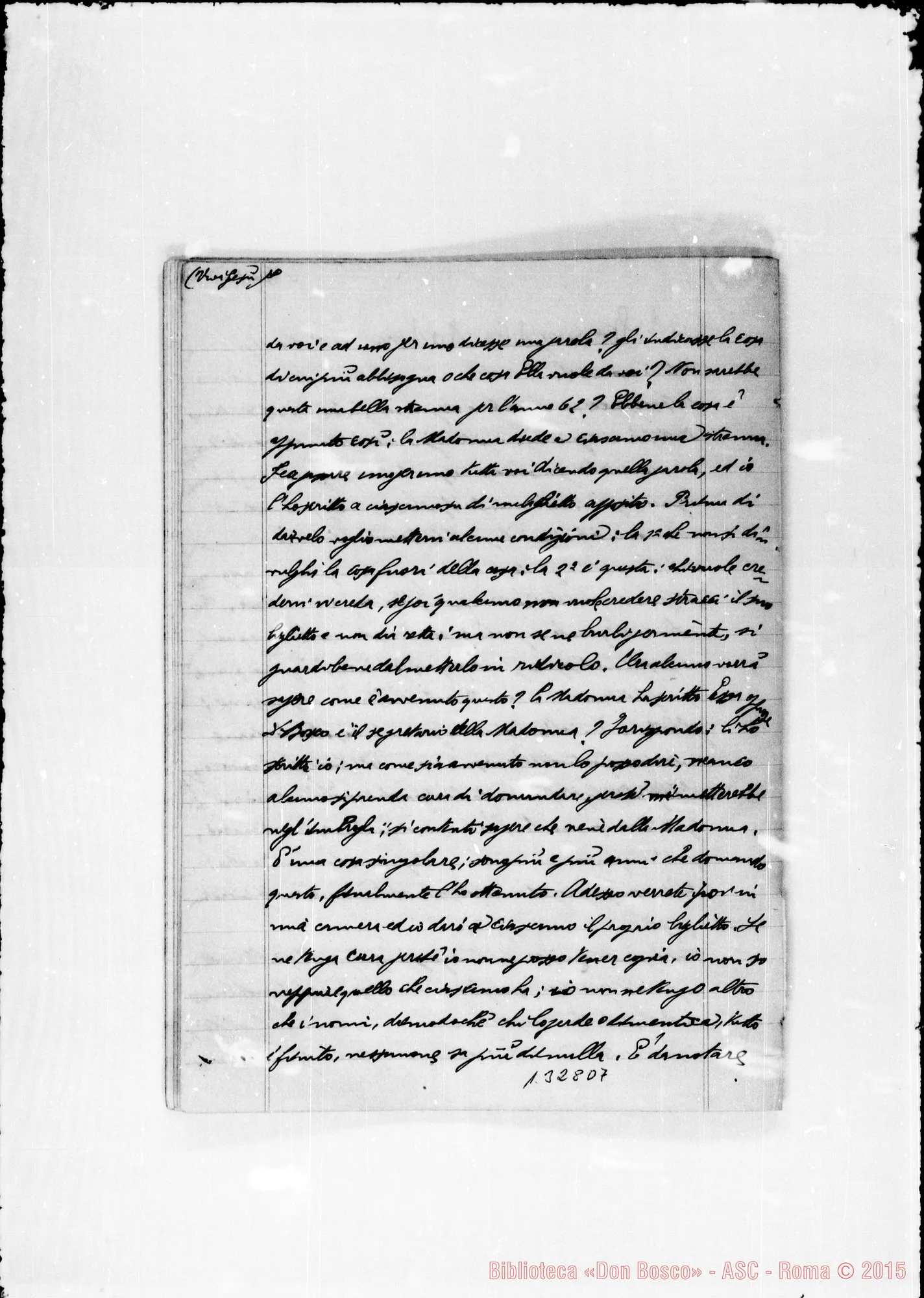 Fotogramma D 7 — Pagella Giovanni, sac. SDB: Quaderno con sogni di D. Bosco