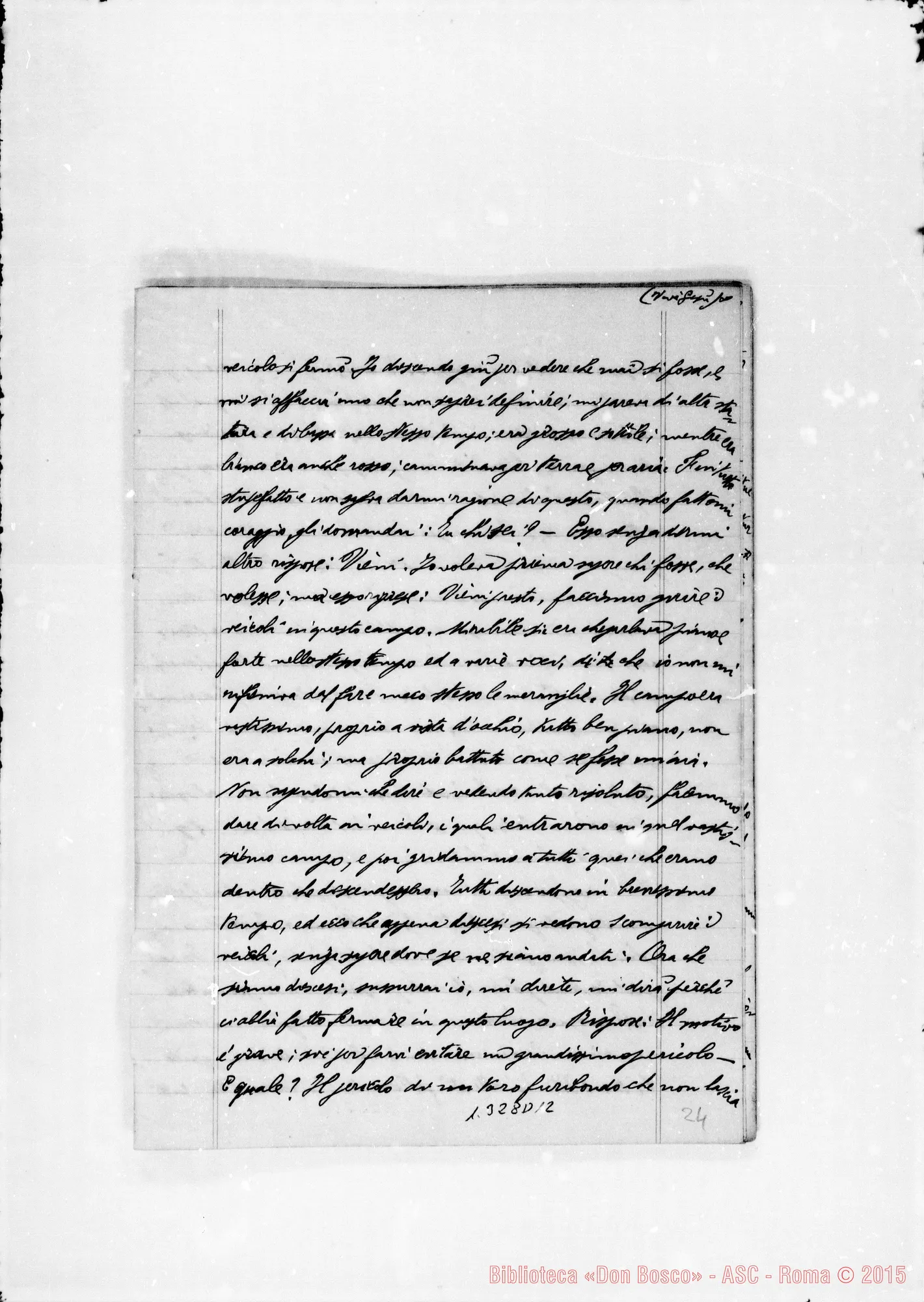 Fotogramma D 12 — Pagella Giovanni, sac. SDB: Quaderno con sogni di D. Bosco