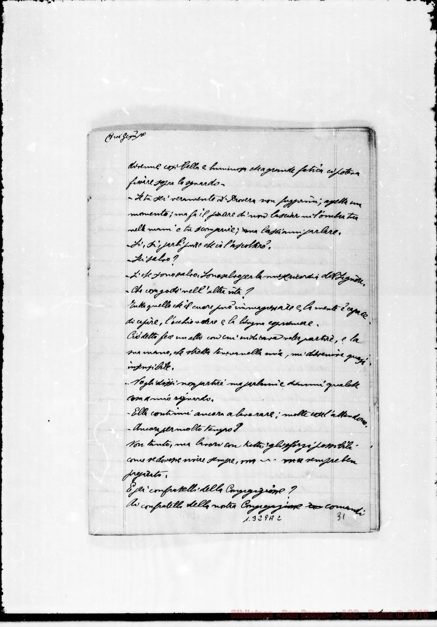 Fotogramma A 2 — Pagella Giovanni, sac. SDB: Quaderno con sogni di D. Bosco