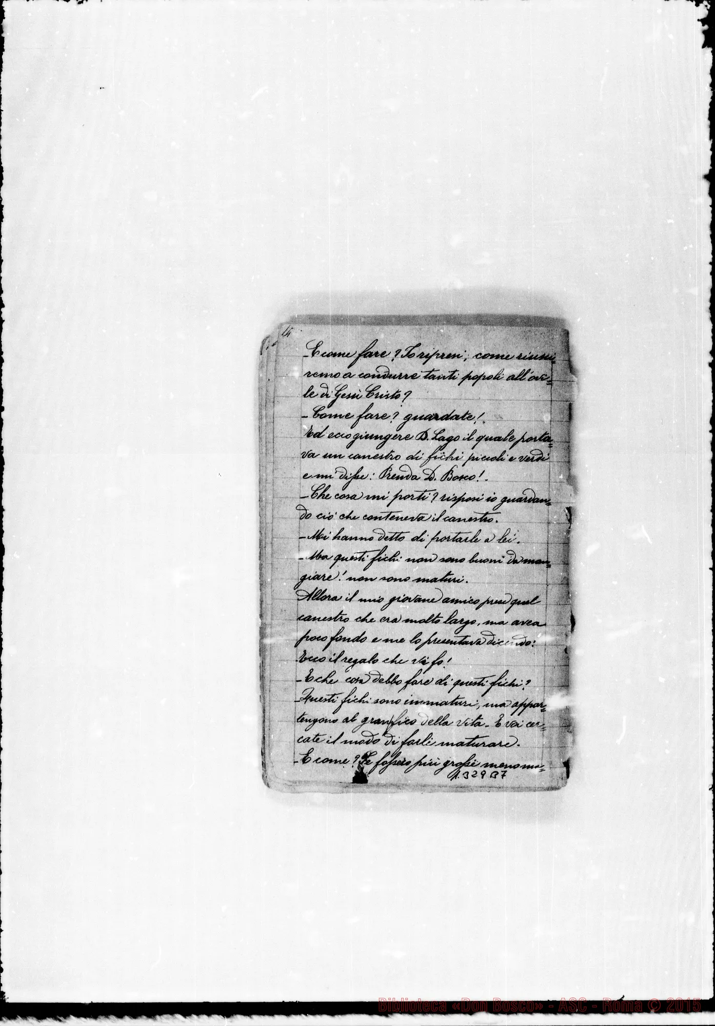 Fotogramma B 7 — Piccollo Francesco, sac. SDB: «Quaderno con sogni di D. Bosco…»