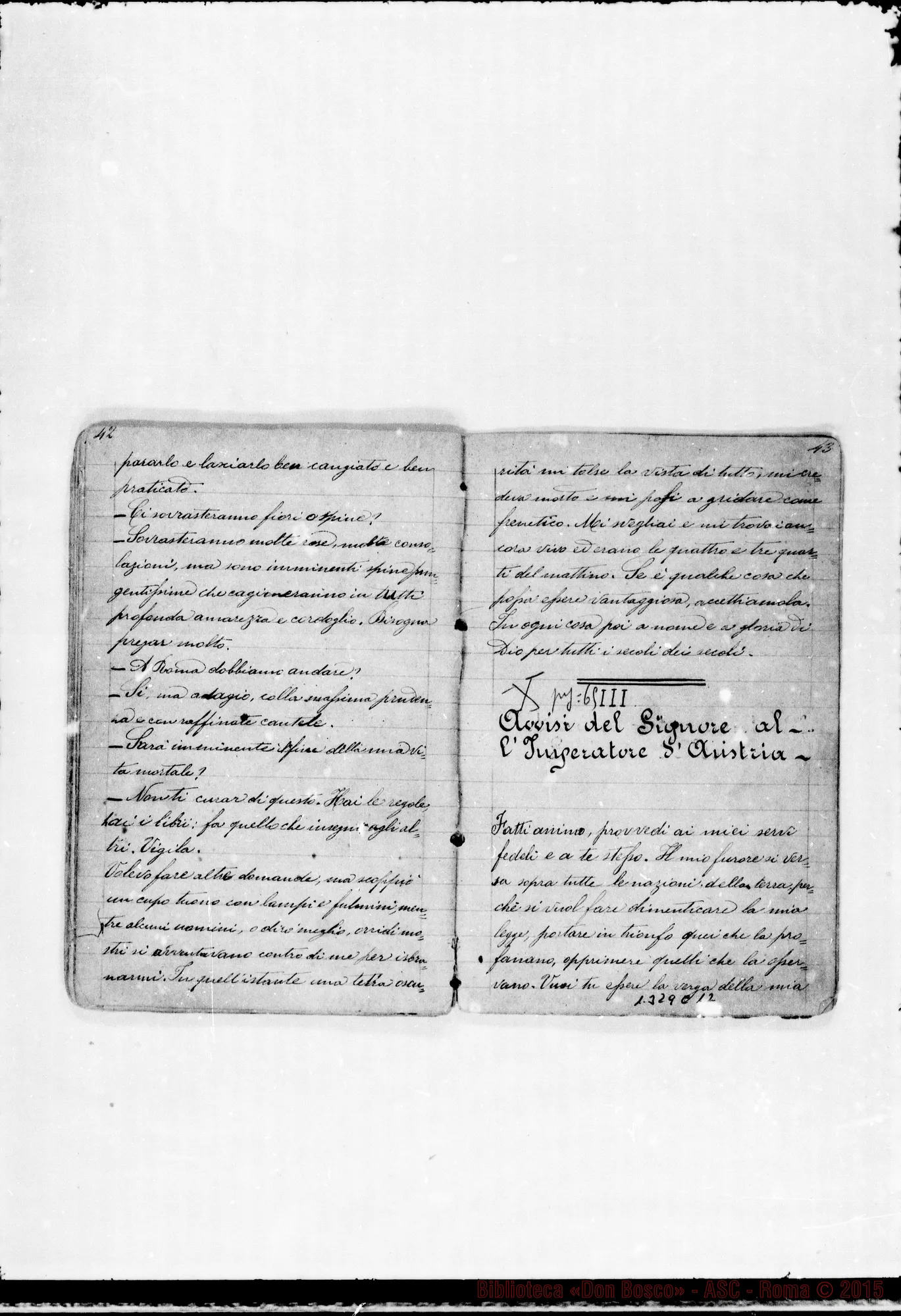 Fotogramma C 12 — Piccollo Francesco, sac. SDB: «Quaderno con sogni di D. Bosco…»