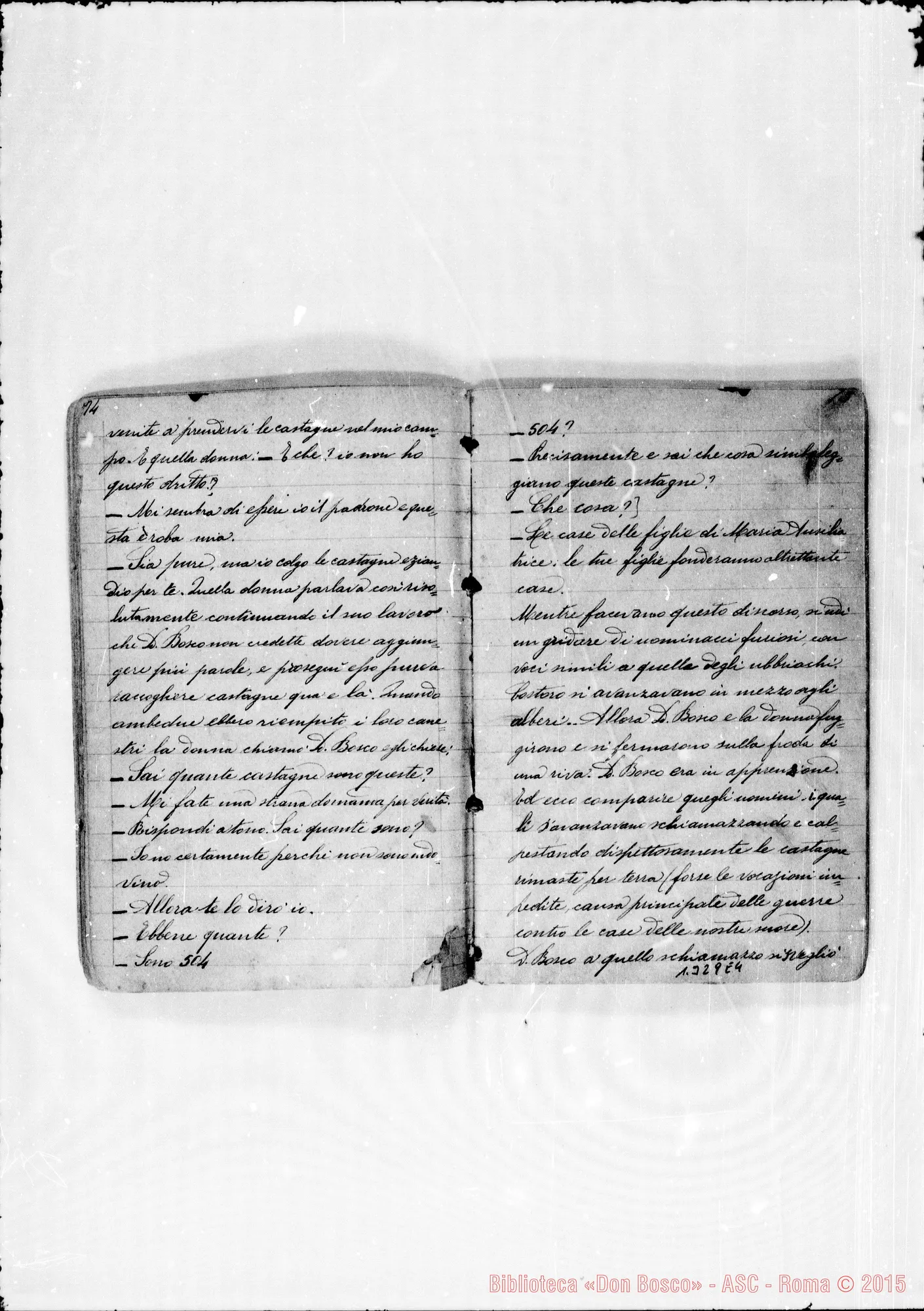 Fotogramma E 4 — Piccollo Francesco, sac. SDB: «Quaderno con sogni di D. Bosco…»