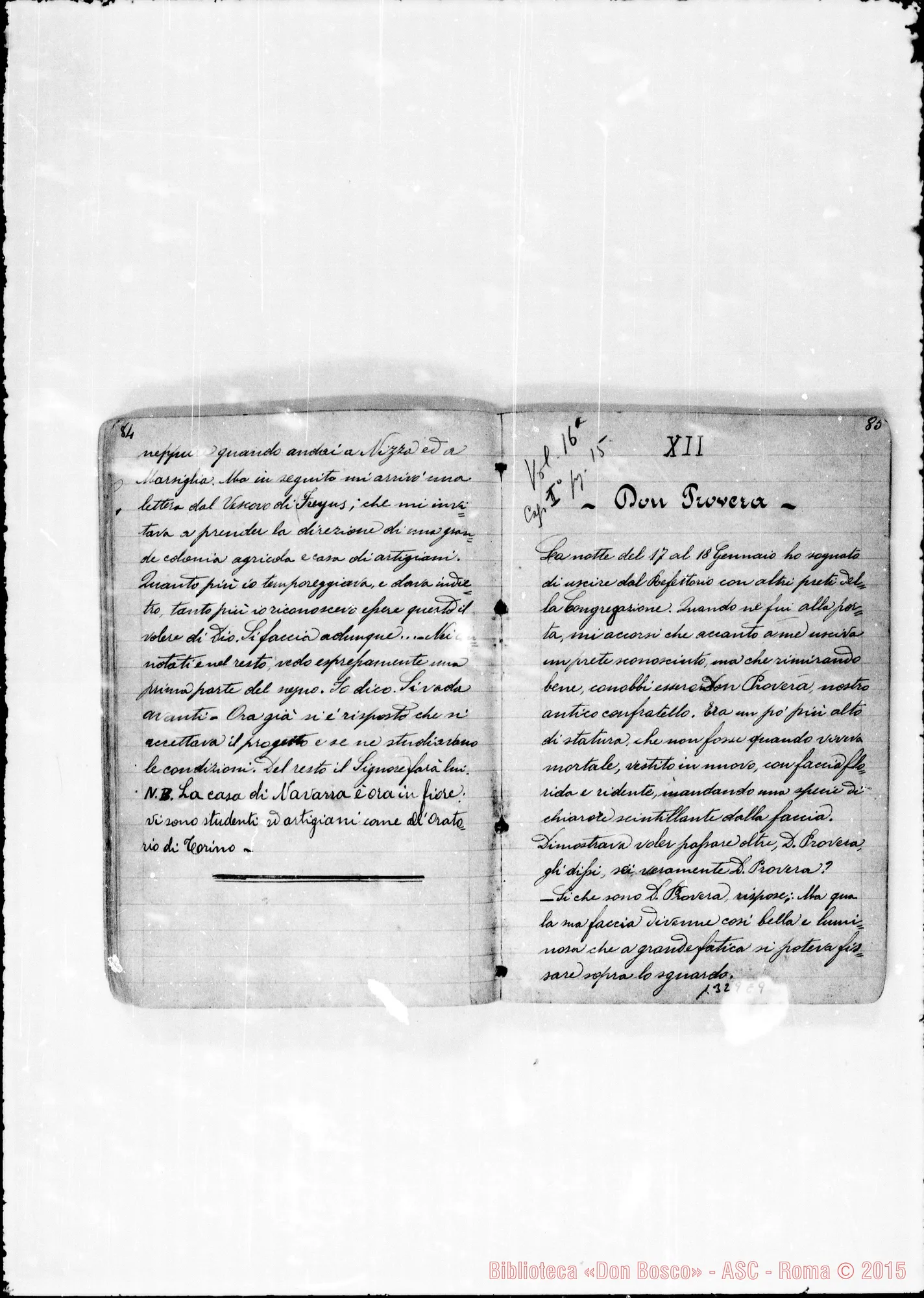 Fotogramma E 9 — Piccollo Francesco, sac. SDB: «Quaderno con sogni di D. Bosco…»