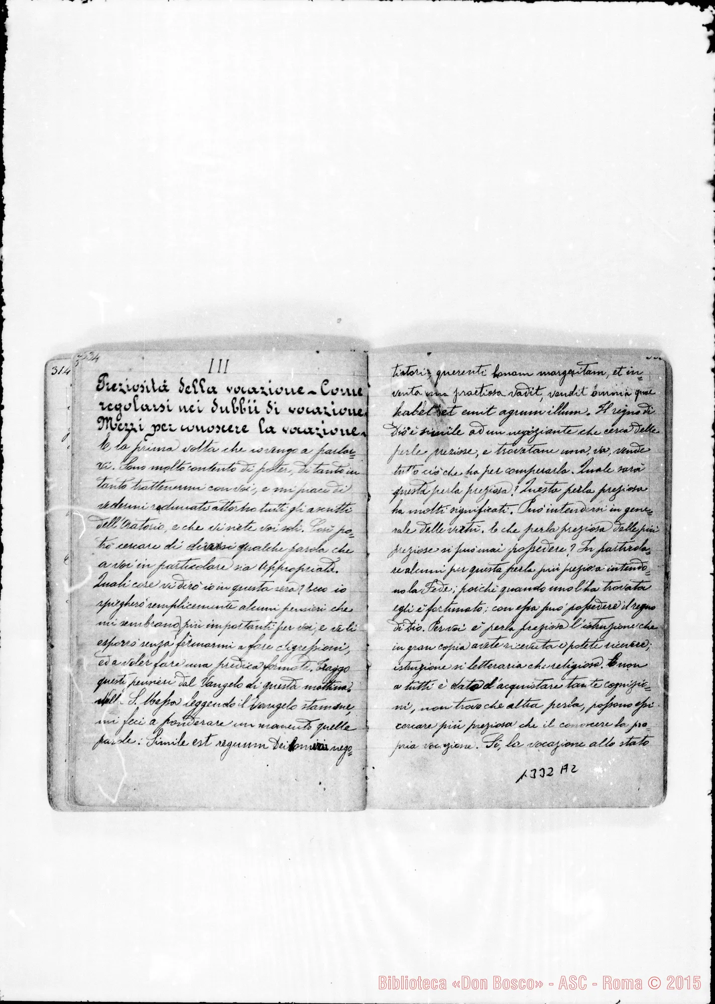 Fotogramma A 2 — Piccollo Francesco, sac. SDB: «Quaderno con sogni di D. Bosco…»