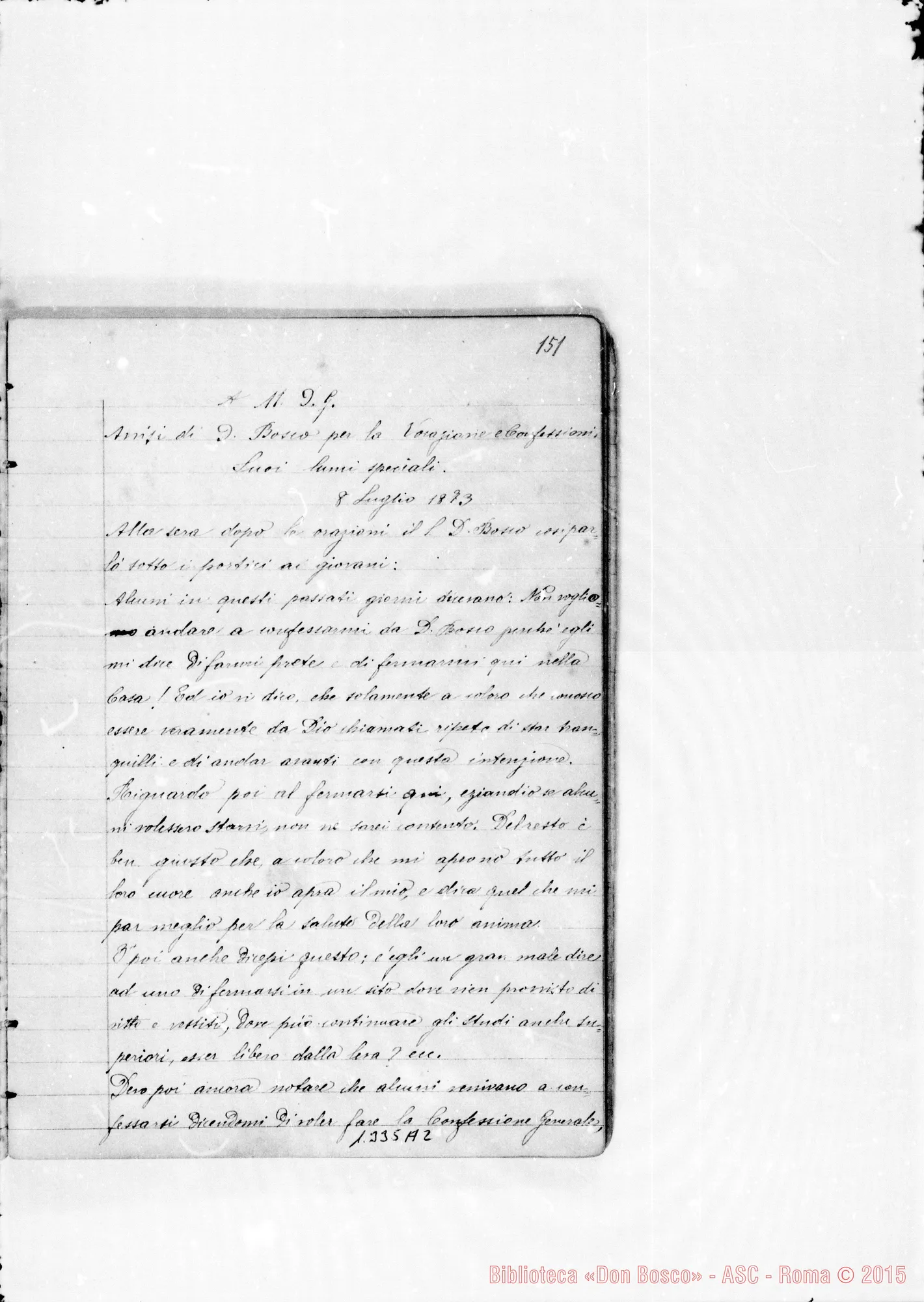 Fotogramma A 2 — Rinaldi Filippo, sac. SDB: Sogni: un quaderno. Ms. d’altro