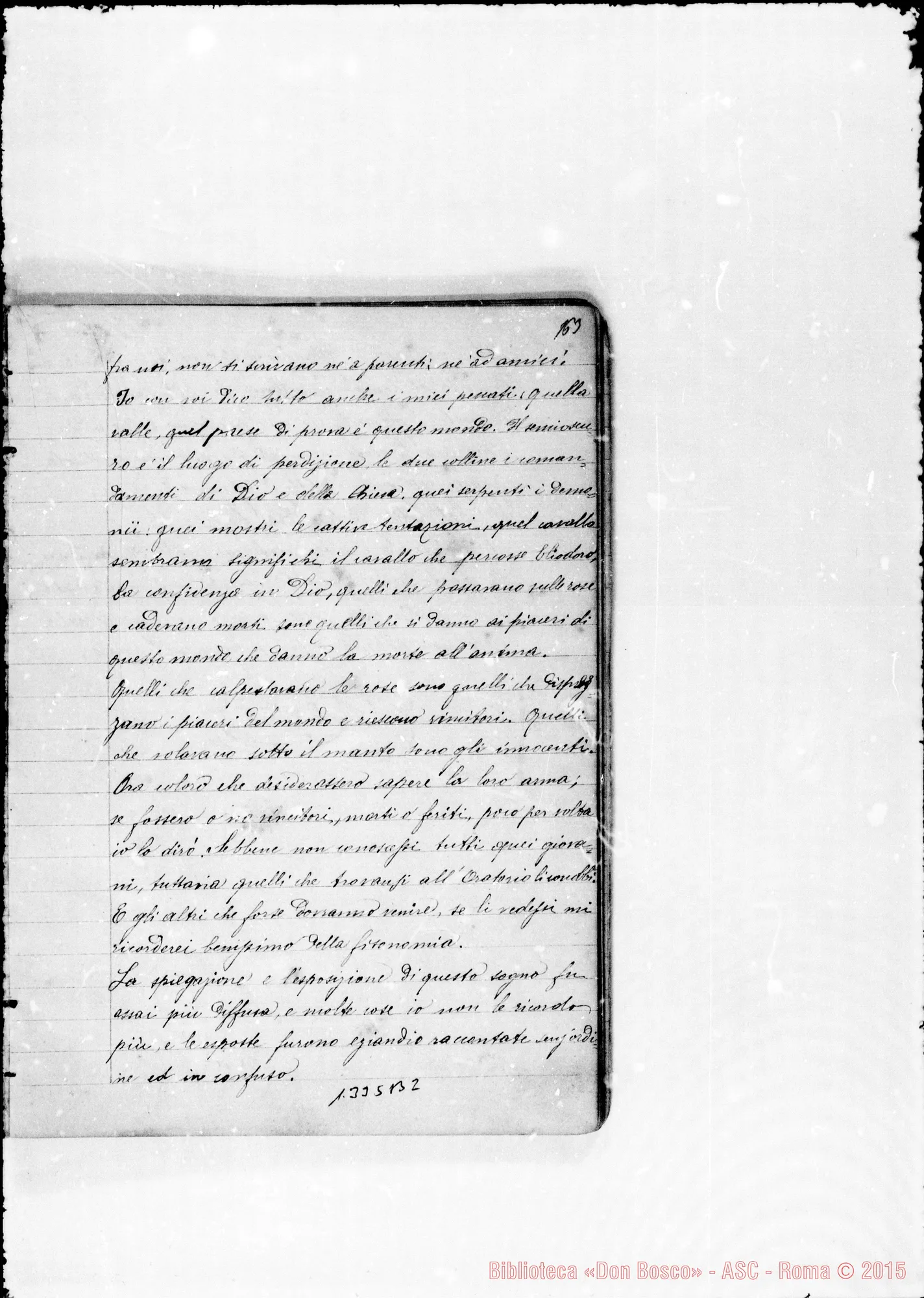 Fotogramma B 2 — Rinaldi Filippo, sac. SDB: Sogni: un quaderno. Ms. d’altro