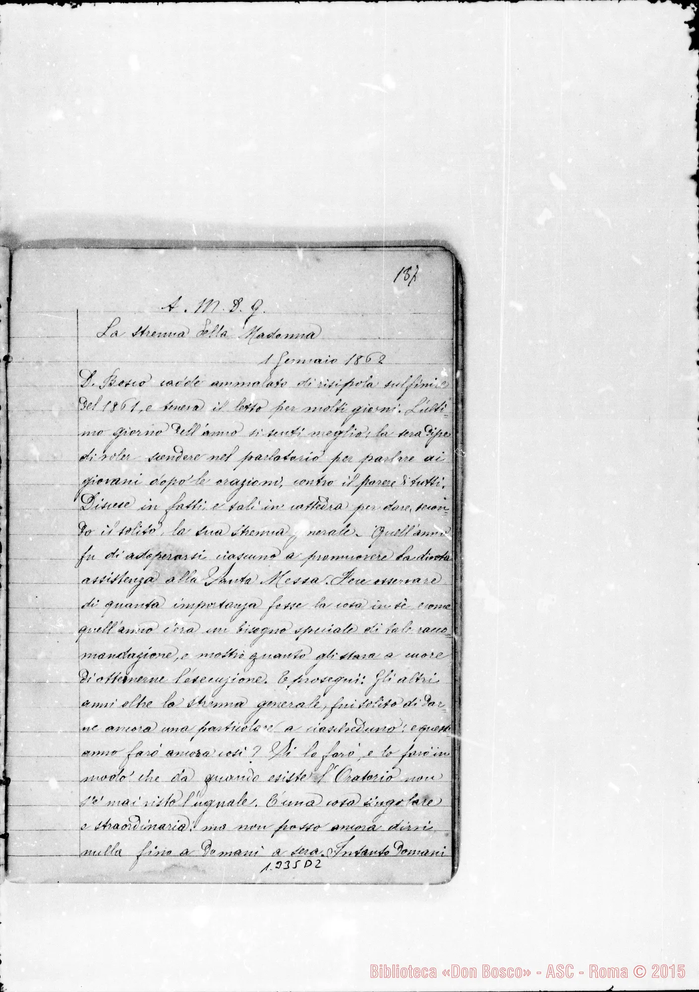 Fotogramma D 2 — Rinaldi Filippo, sac. SDB: Sogni: un quaderno. Ms. d’altro