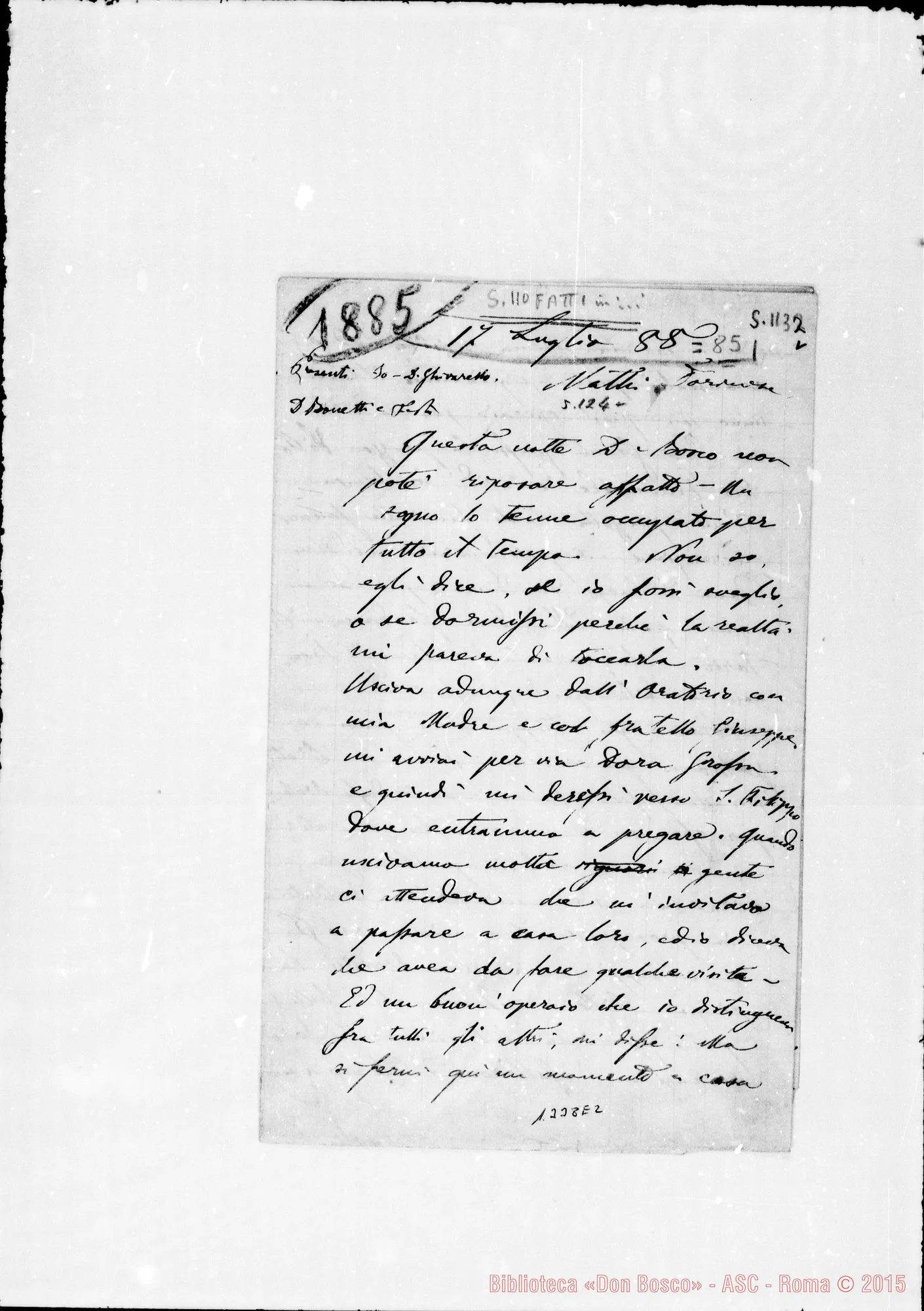 Fotogramma E 2 — Viglietti Carlo, sac. SDB: Due lettere di D. Viglietti A D. Lemoyne