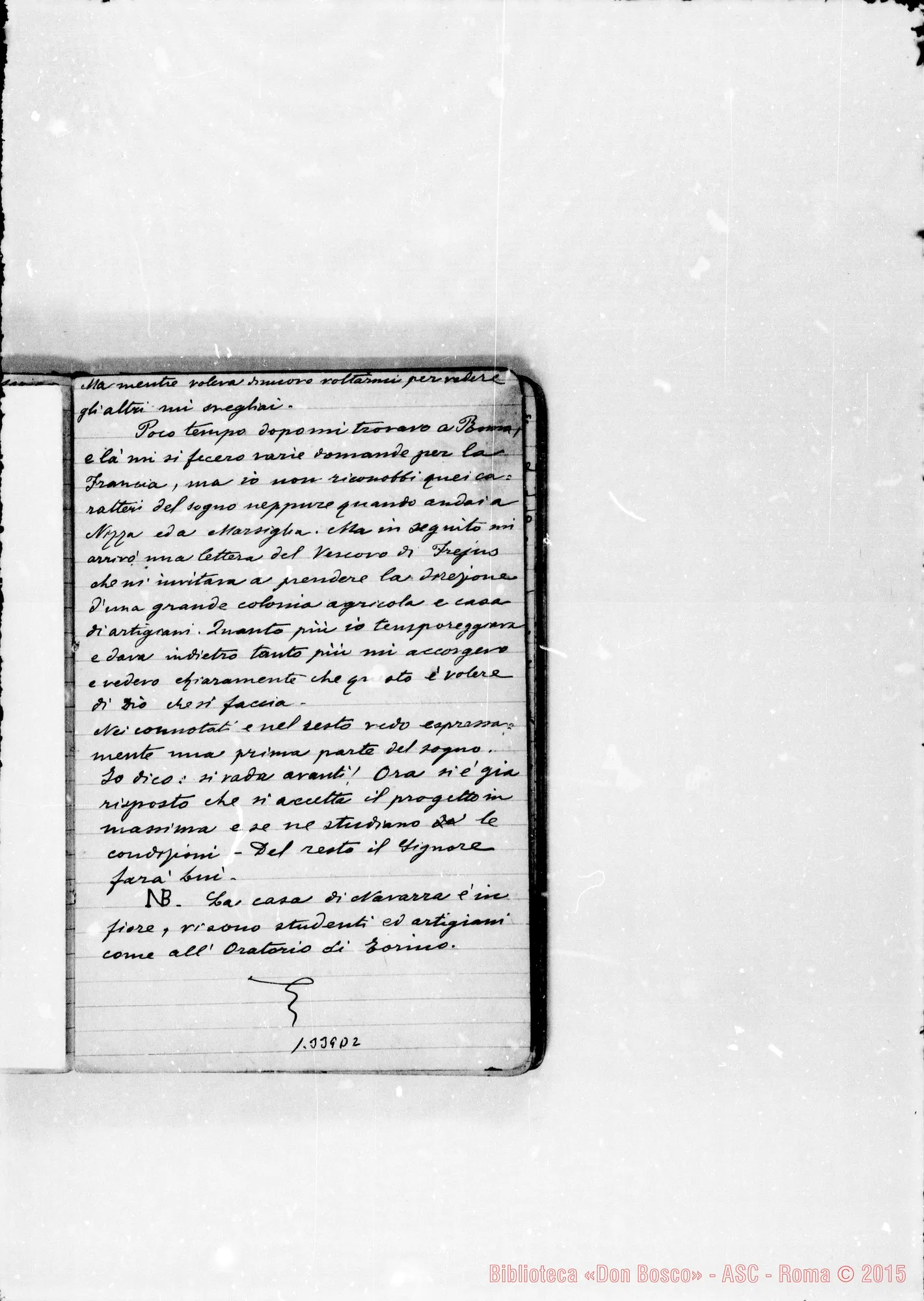 Fotogramma D 2 — Vignolo Vincenzo, sac. SDB: Due quaderni: I: «Mirabilis Dominus…»