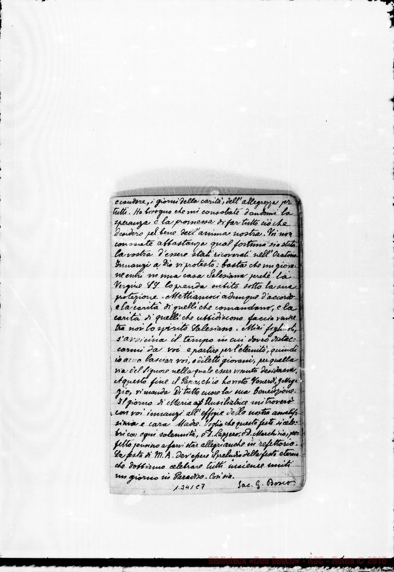 Fotogramma C 7 — Vignolo Vincenzo, sac. SDB: Due quaderni: I: «Mirabilis Dominus…»