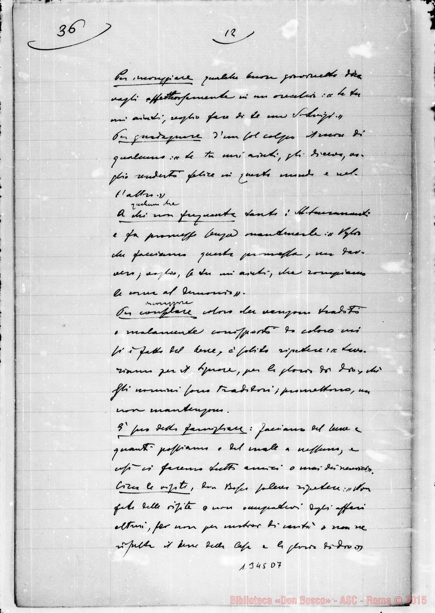 Fotogramma D 7 — Don Amadei: «Indice dei 14 quaderni della raccolta di D. Barberis»