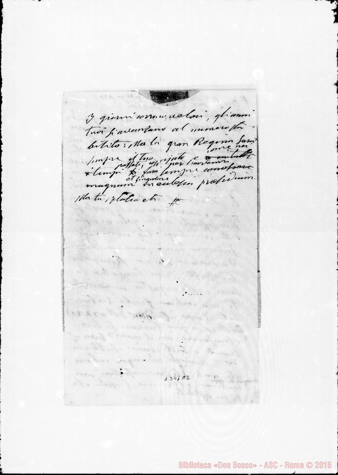 Fotogramma A 2 — Sogno profetico del 1870. Copia ms. Berto con correz. Bosco. Anche brano ms. dello stesso D. Bosco