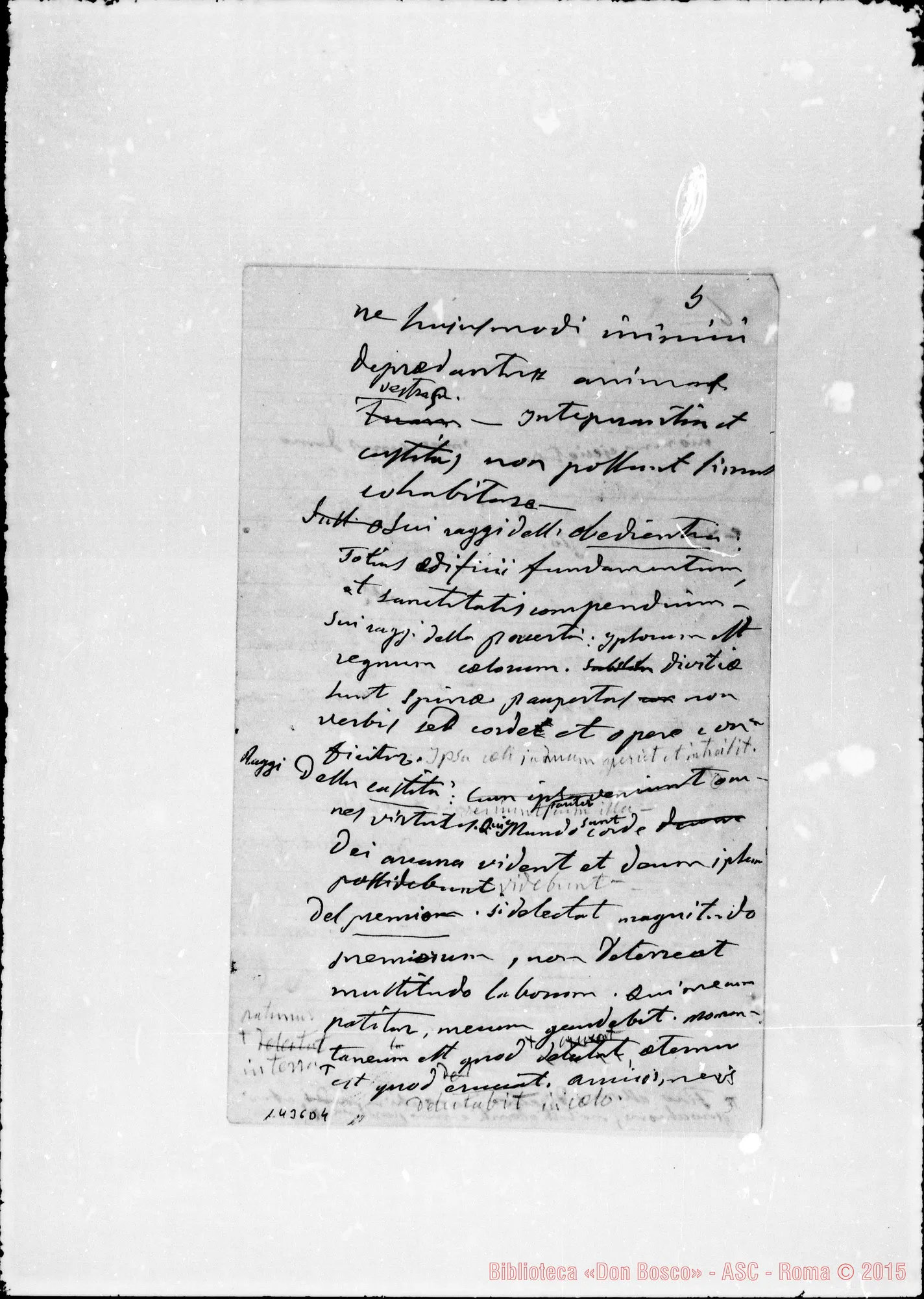 Fotogramma D 4 — «Spiritus Sancii gratia…» Sulla Pia Società Salesiana. 10-9-1881. Ms. autogr. Bosco