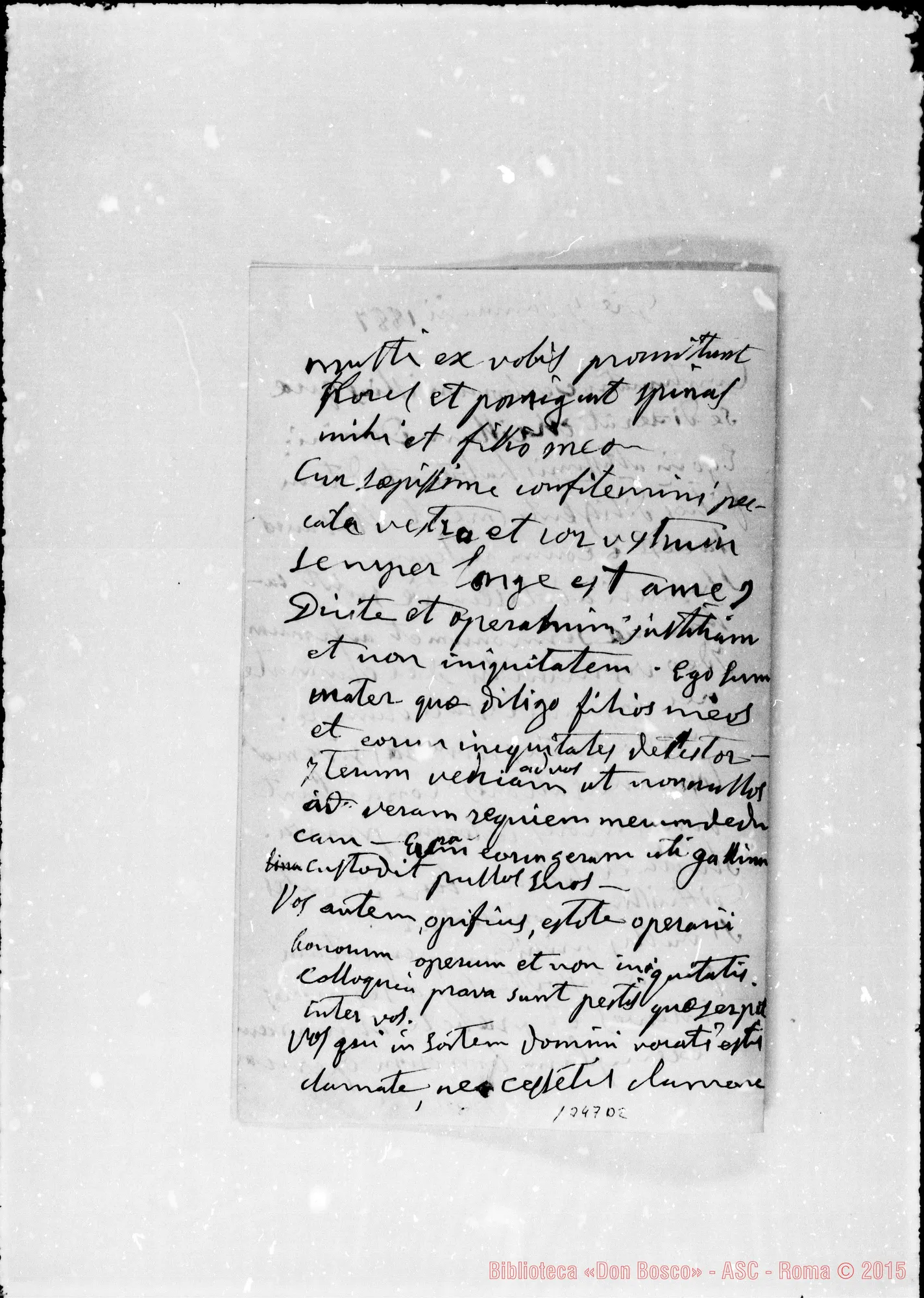 Fotogramma D 2 — «Continuatio verborum illius…» 5 ianuarii 1887. Ms. autogr. Bosco