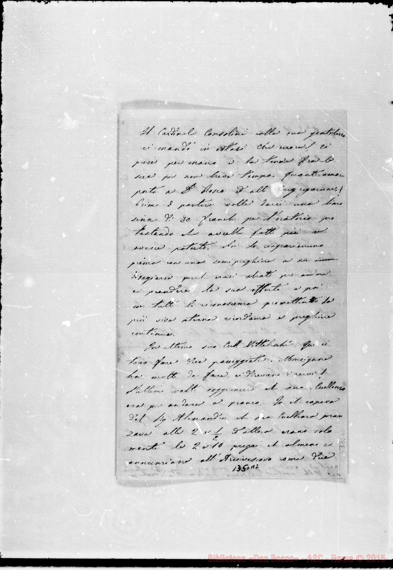 Fotogramma A 2 — 1875: Lettera di D. Lemoyne A «Padre mio in G.C.»