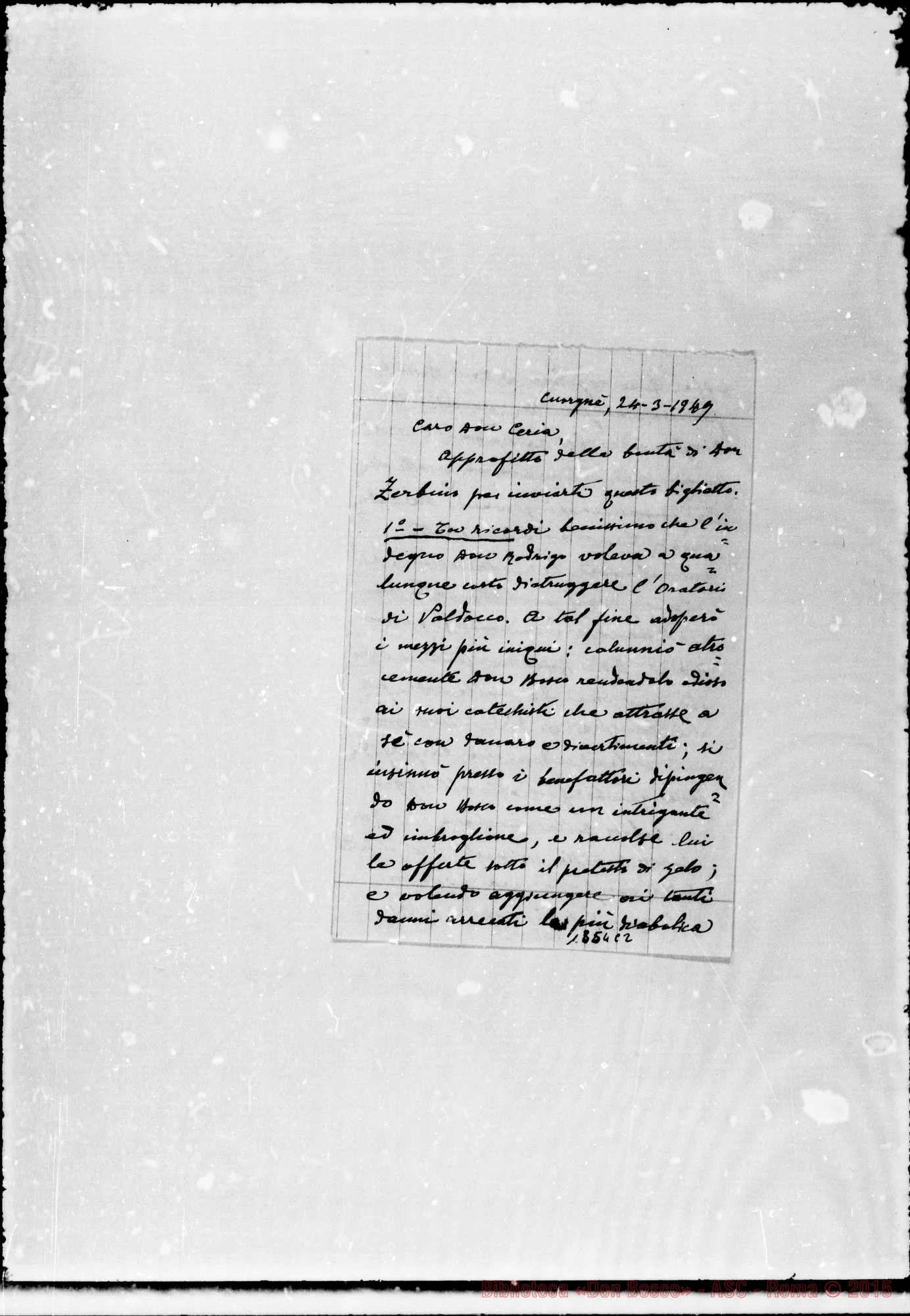 Fotogramma C 2 — Lettera: Brancati-Ceria. I primi tempi dell’Oratorio