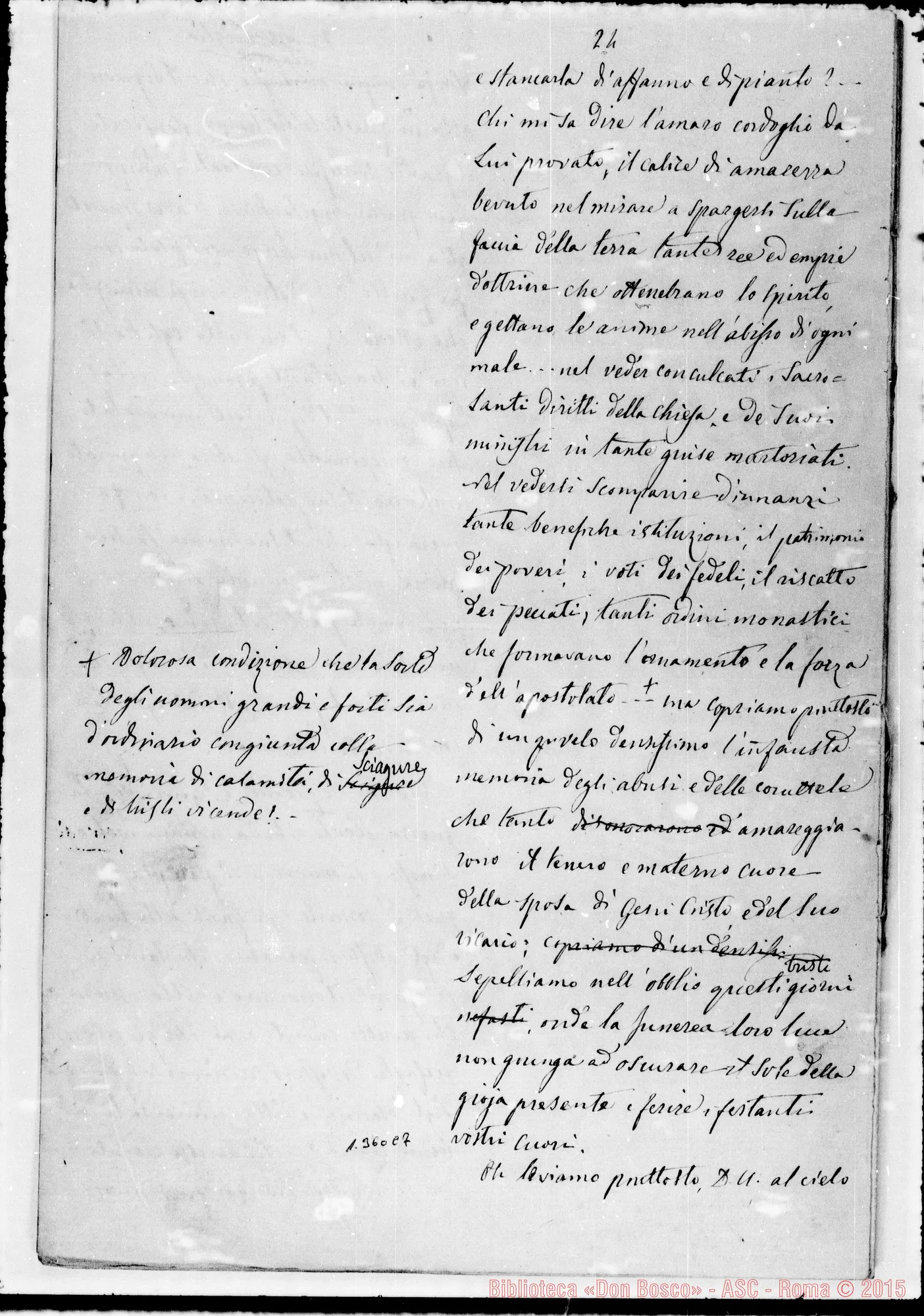 Fotogramma C 7 — Pio IX: Al Santo Padre la Congregaz. Salesiana. Ms. con correz. Bosco