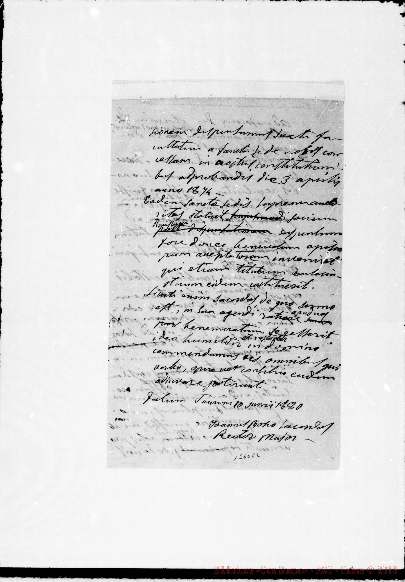 Fotogramma E 2 — Pirro: Minuta per dimissione. Ms. autogr. Bosco