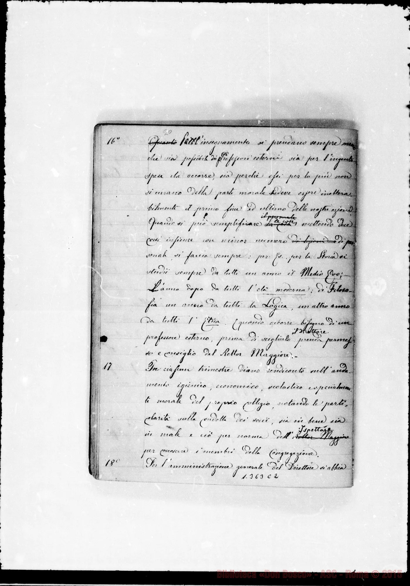Fotogramma C 2 — Copia della circolare ai Direttori, con correz. Rua