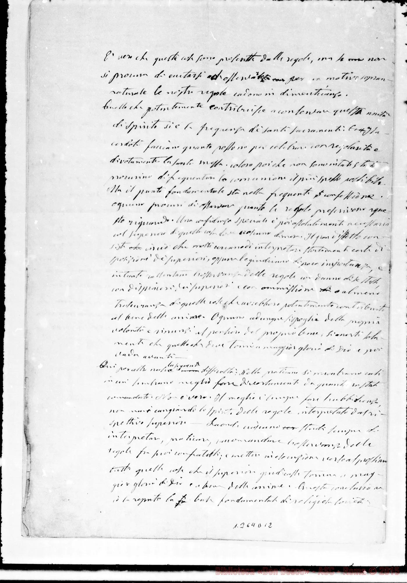 Fotogramma D 12 — 1871: «Il mese di maggio…» Minuta autogr. Bosco