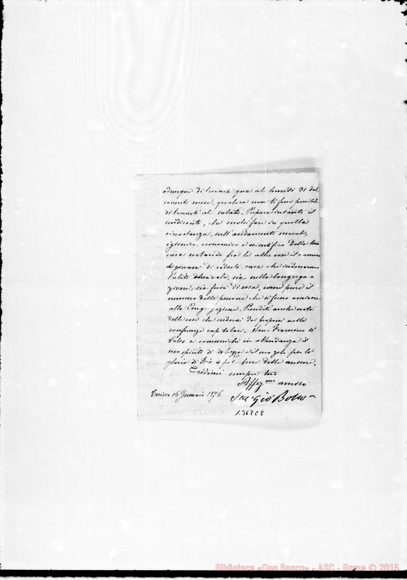 Fotogramma C 8 — 1876: «Si avvicina…» Copia con firma autogr. Bosco. Anche autogr. Rua