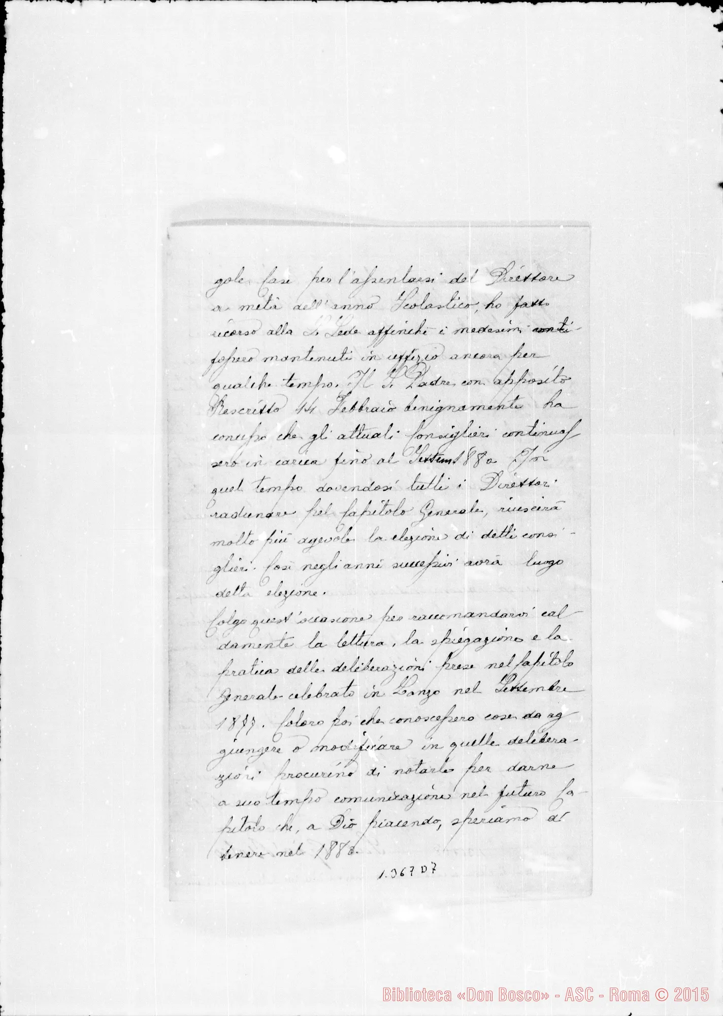 Fotogramma D 7 — 1879: «Con grande consolazione…» Copia con firma autogr. Bosco