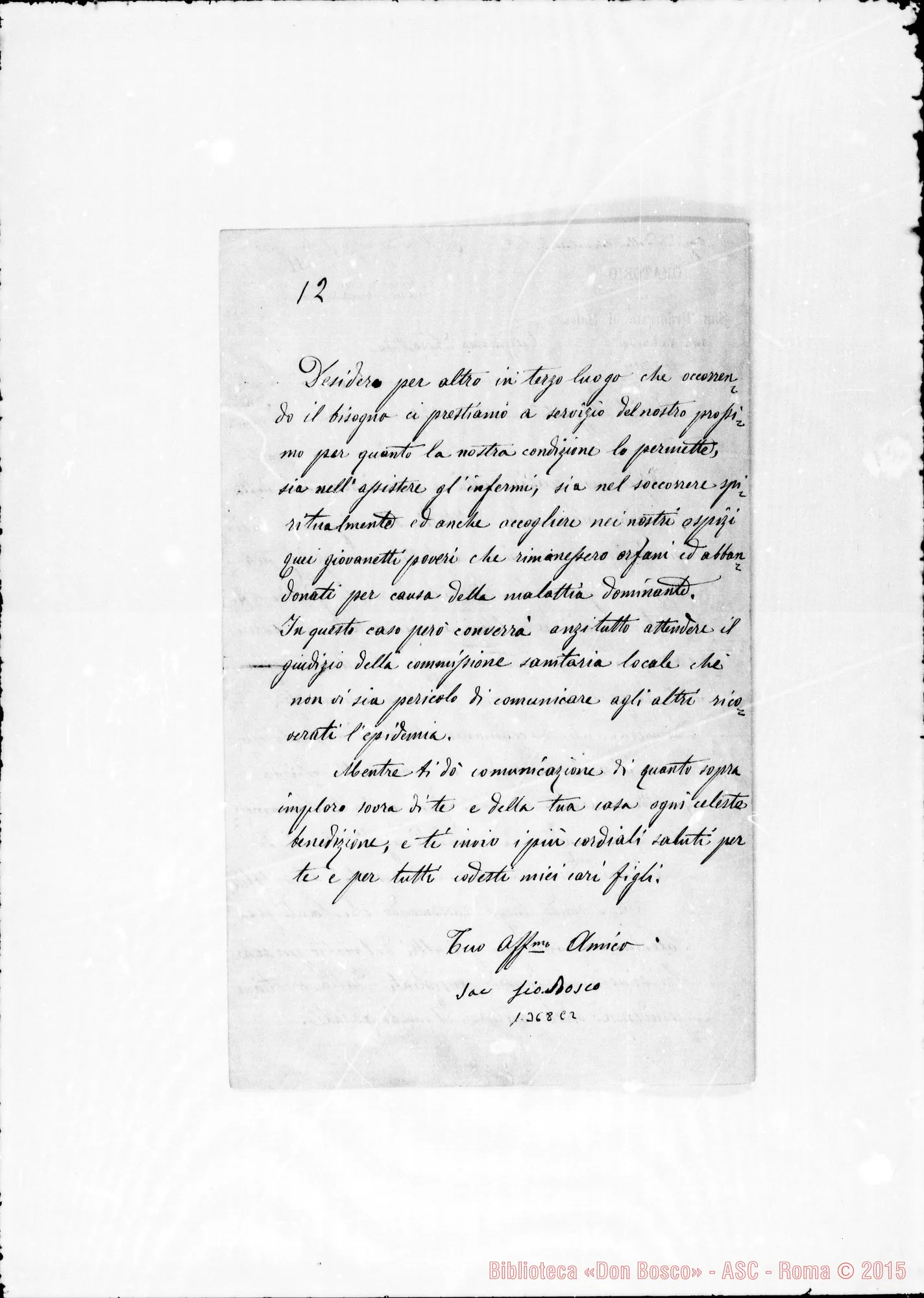 Fotogramma C 2 — 1884: «Già in varie città…» Ms. In fine autogr. Rua
