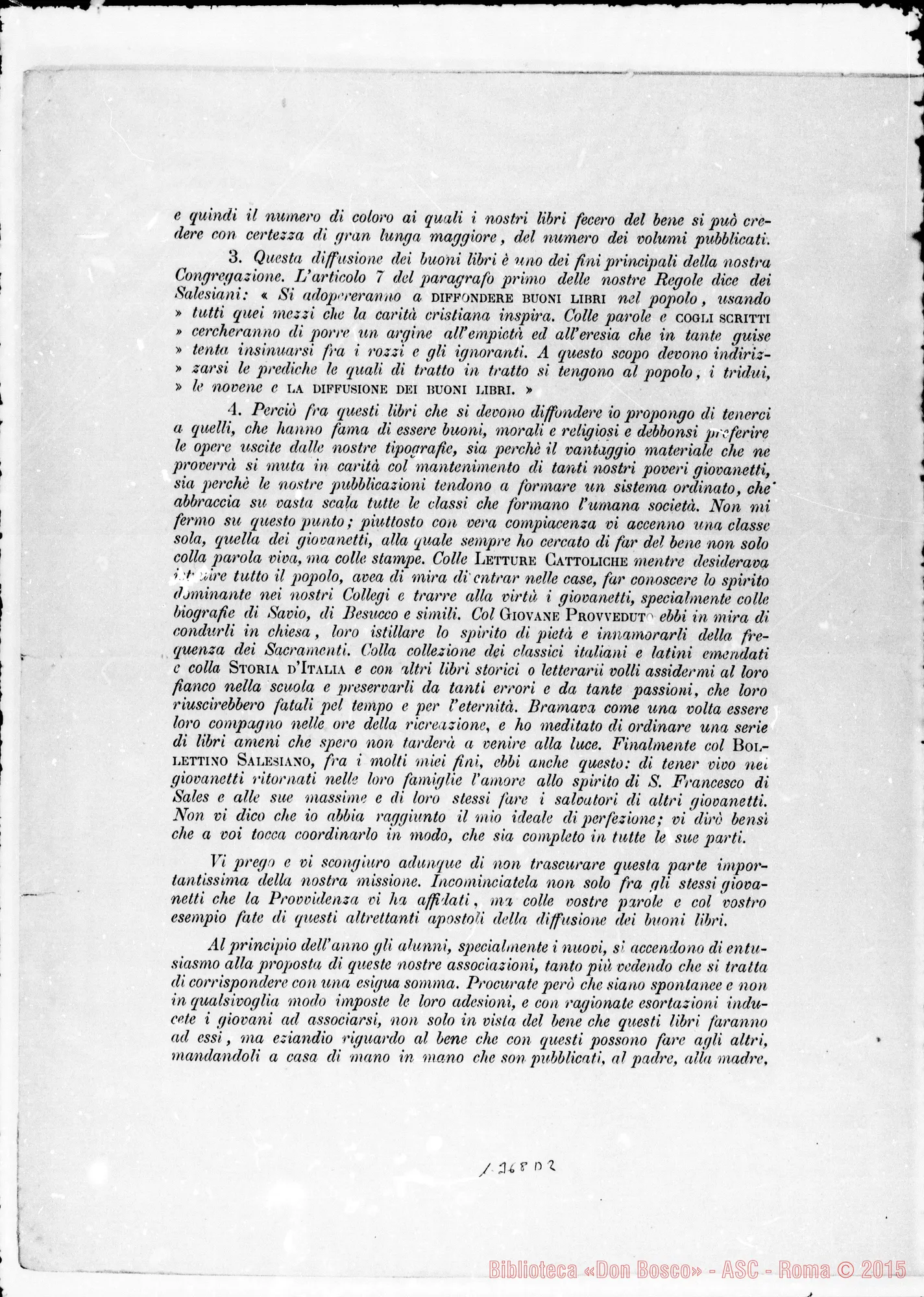 Fotogramma D 2 — 1885: «Il Signore sa quanto vivo sia…» Stampato con firma autogr. Bosco