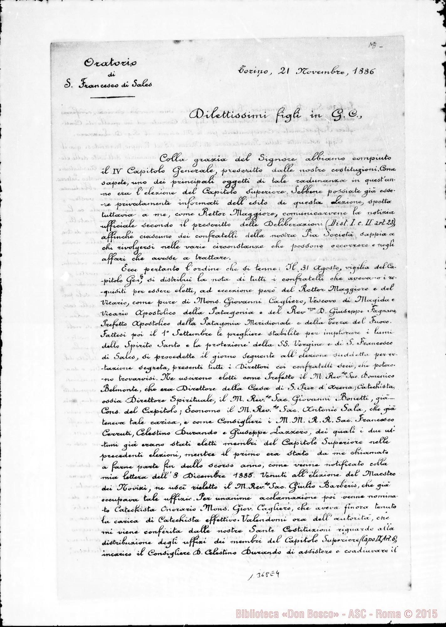 Fotogramma E 4 — 1886: «Colla grazia del Signore…» Omeotipia con firma Bosco