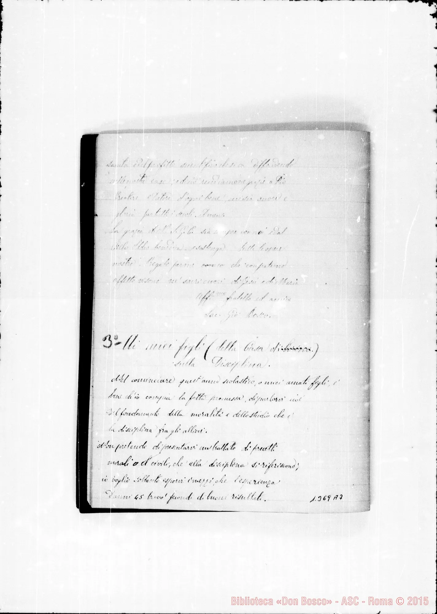 Fotogramma A 7 — Due Quaderni con copia ms. delle Lettere Circolari di D. Bosco