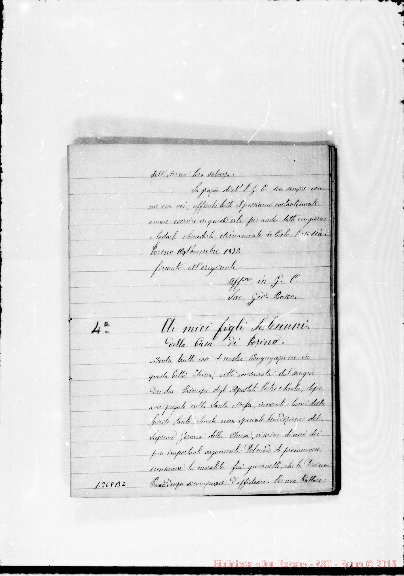 Fotogramma B 2 — Due Quaderni con copia ms. delle Lettere Circolari di D. Bosco
