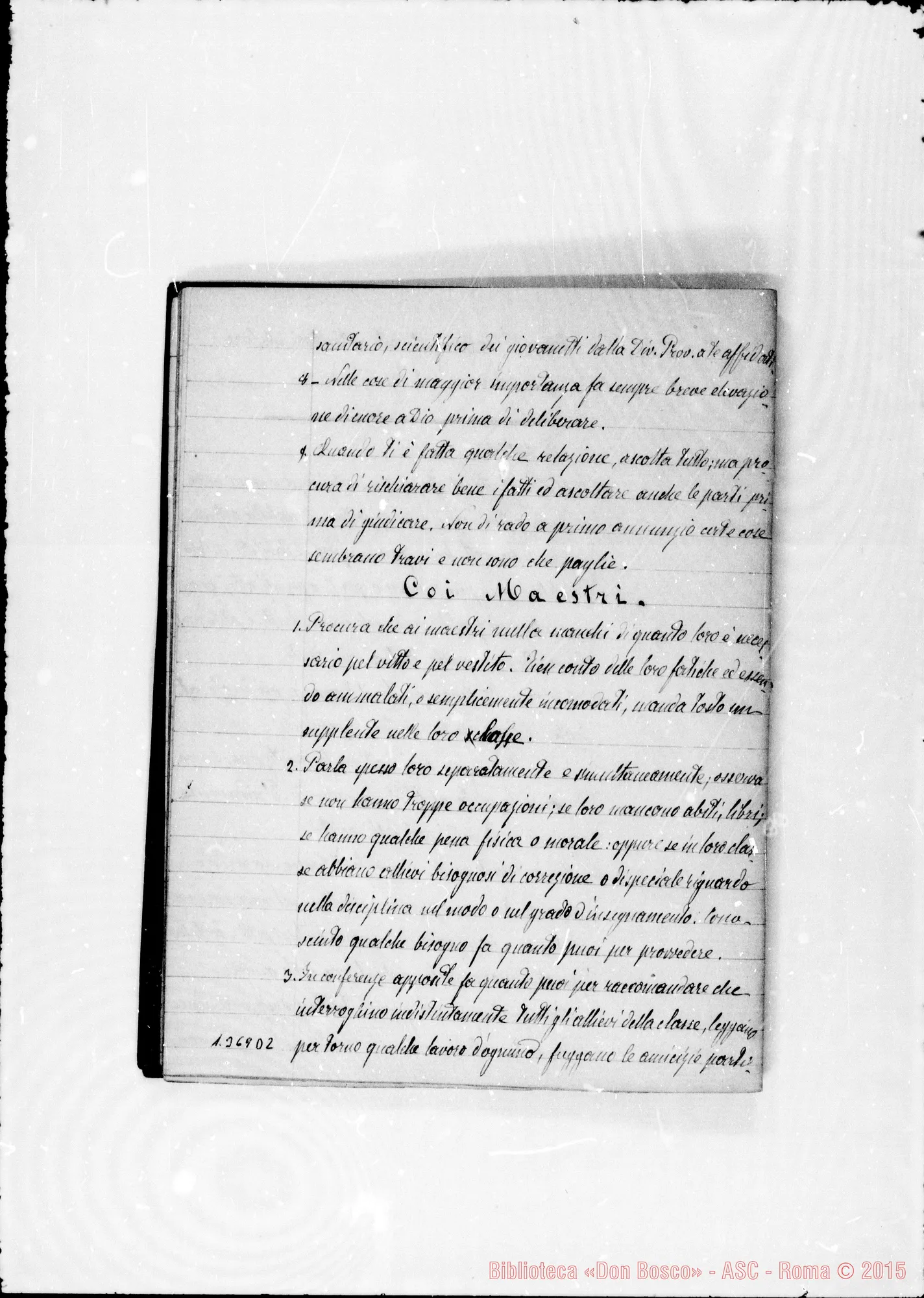Fotogramma D 2 — Due Quaderni con copia ms. delle Lettere Circolari di D. Bosco