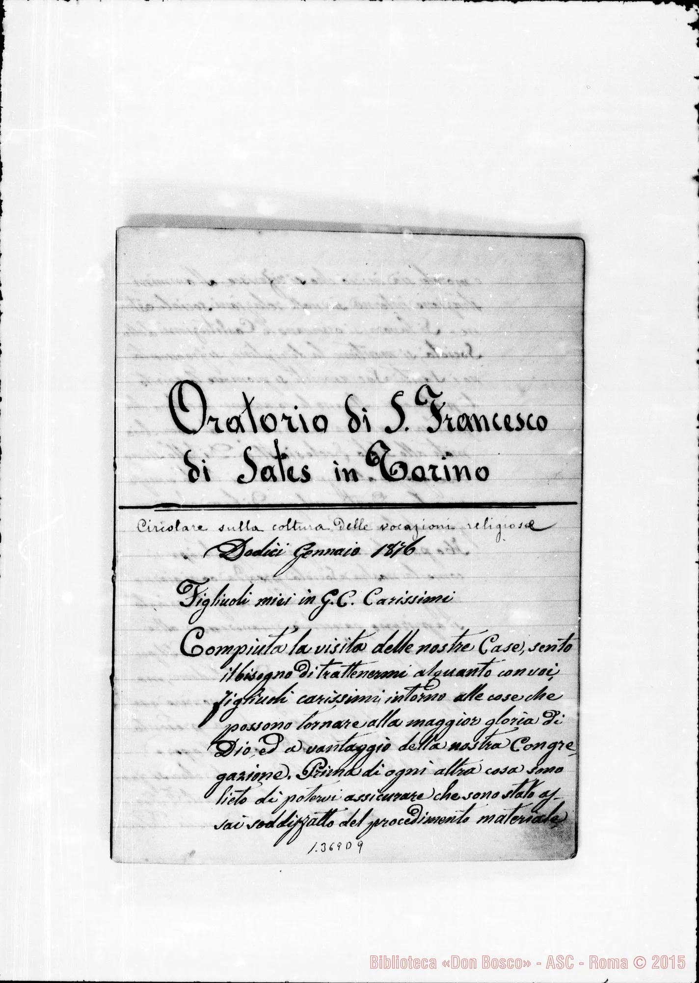 Fotogramma D 9 — Due Quaderni con copia ms. delle Lettere Circolari di D. Bosco