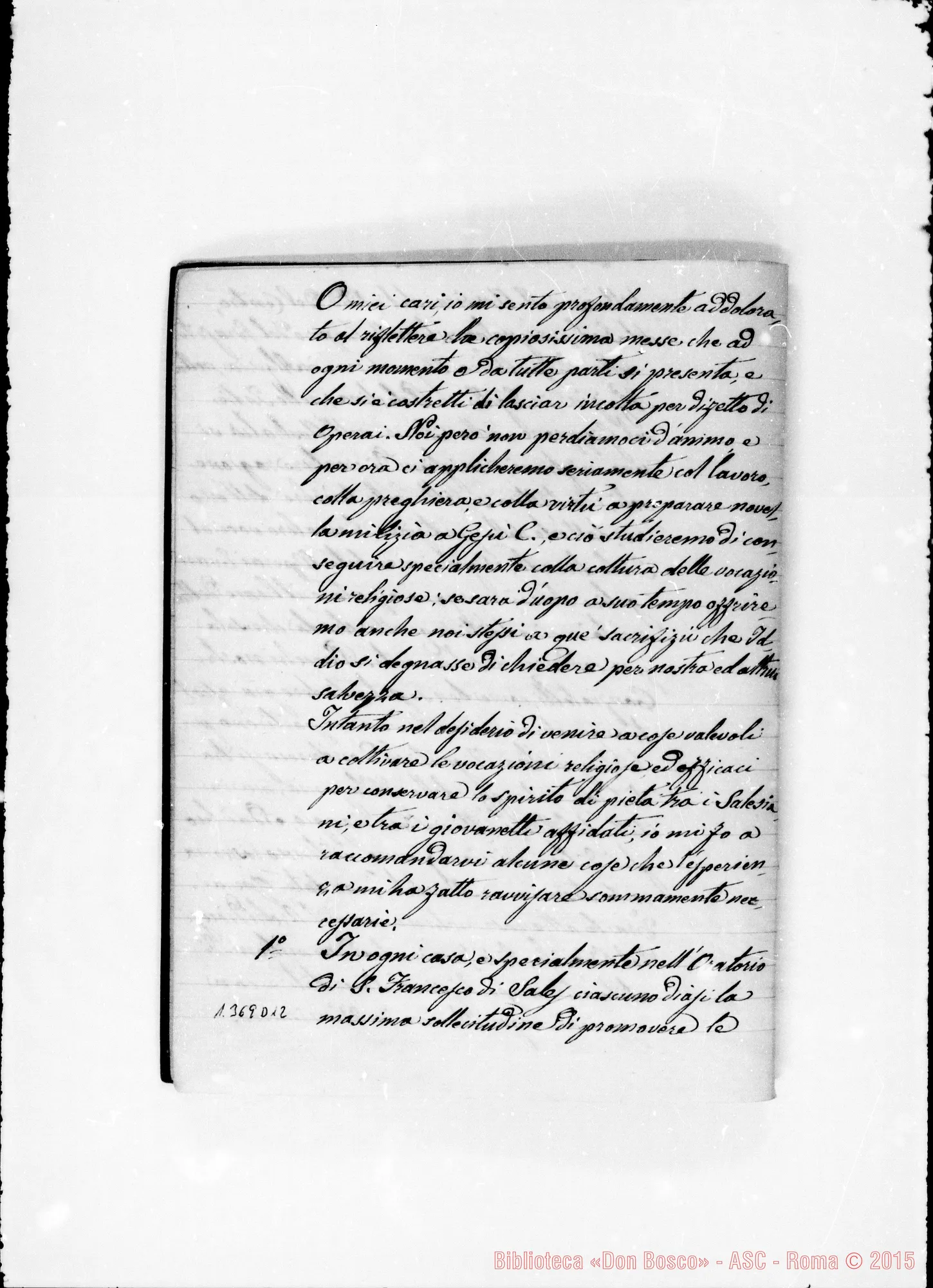 Fotogramma D 12 — Due Quaderni con copia ms. delle Lettere Circolari di D. Bosco