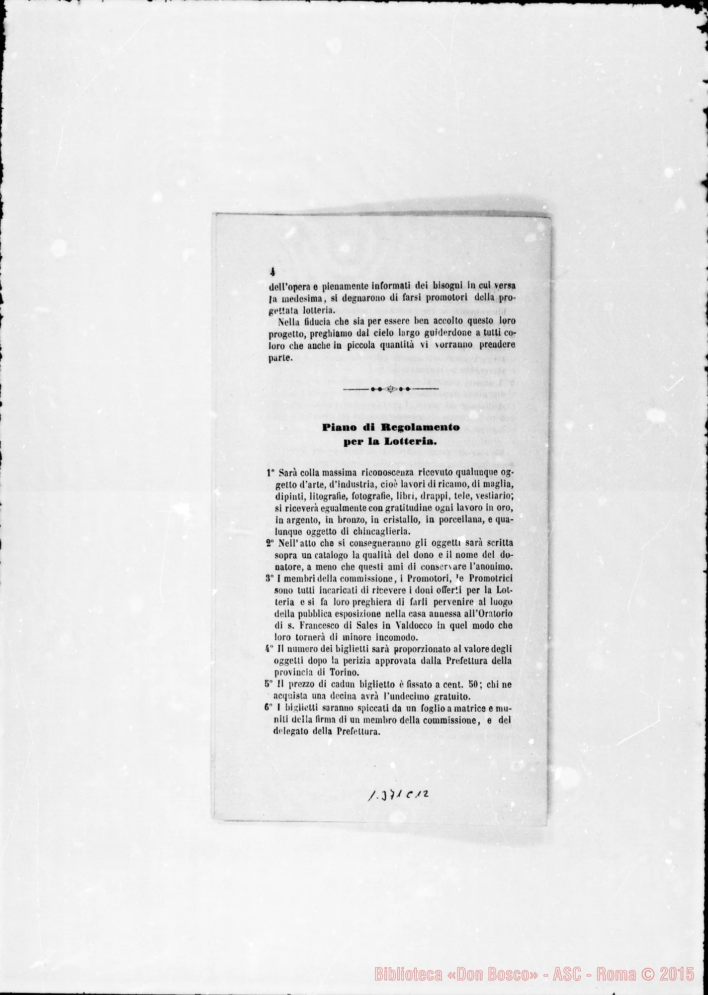 Fotogramma C 12 — Lotteria: Lotteria d’oggetti. Stampato