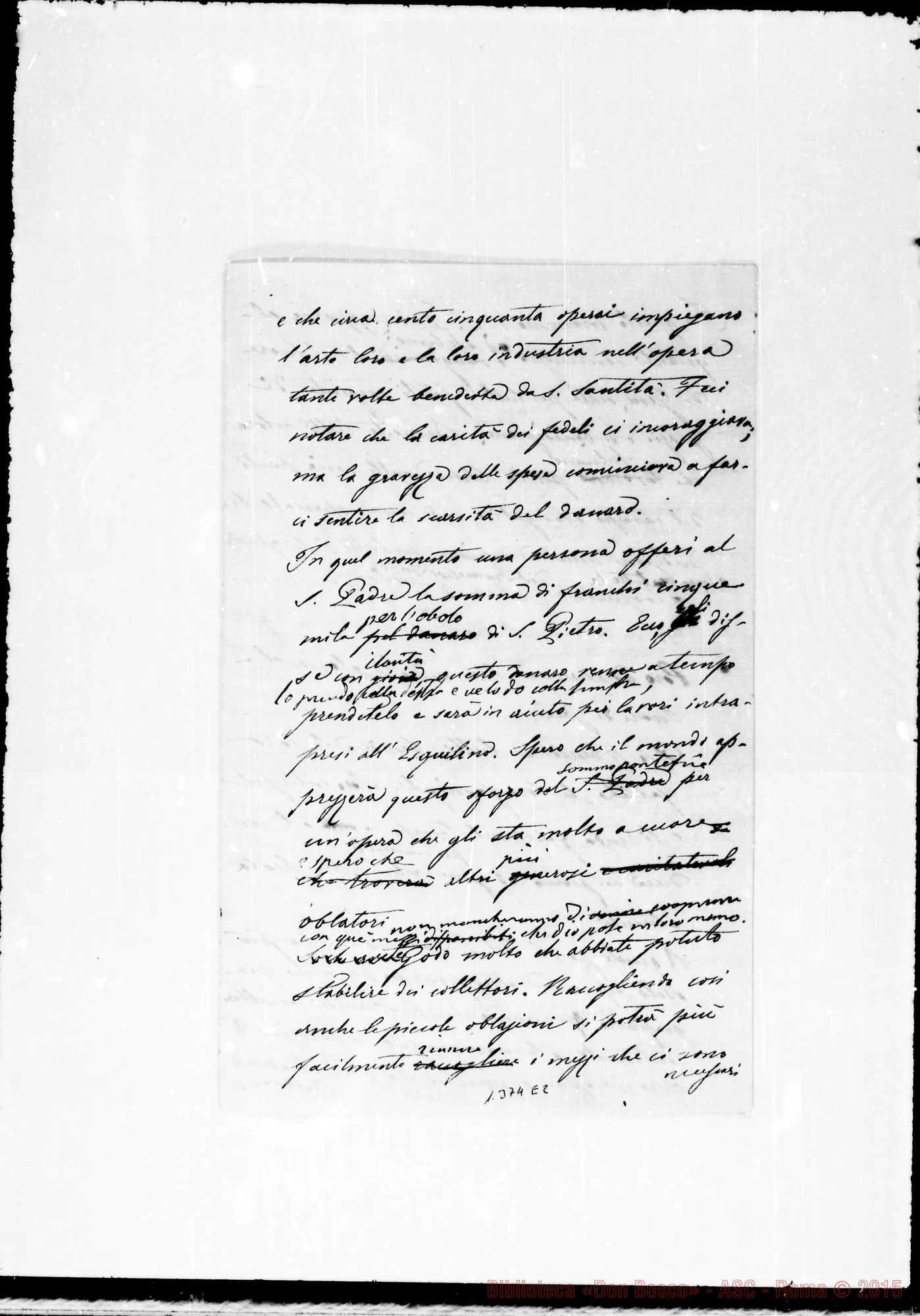 Fotogramma E 2 — Cooperatori: Benedizione di Leone XIII. Ms. autogr. Bosco