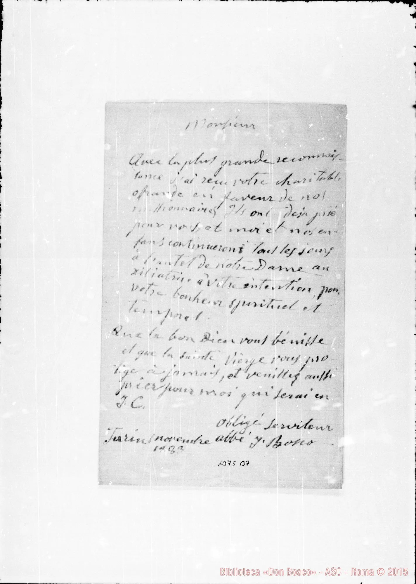 Fotogramma B 7 — 1883: Cooperatori: Ringraziamenti: «Avec la plus…»
