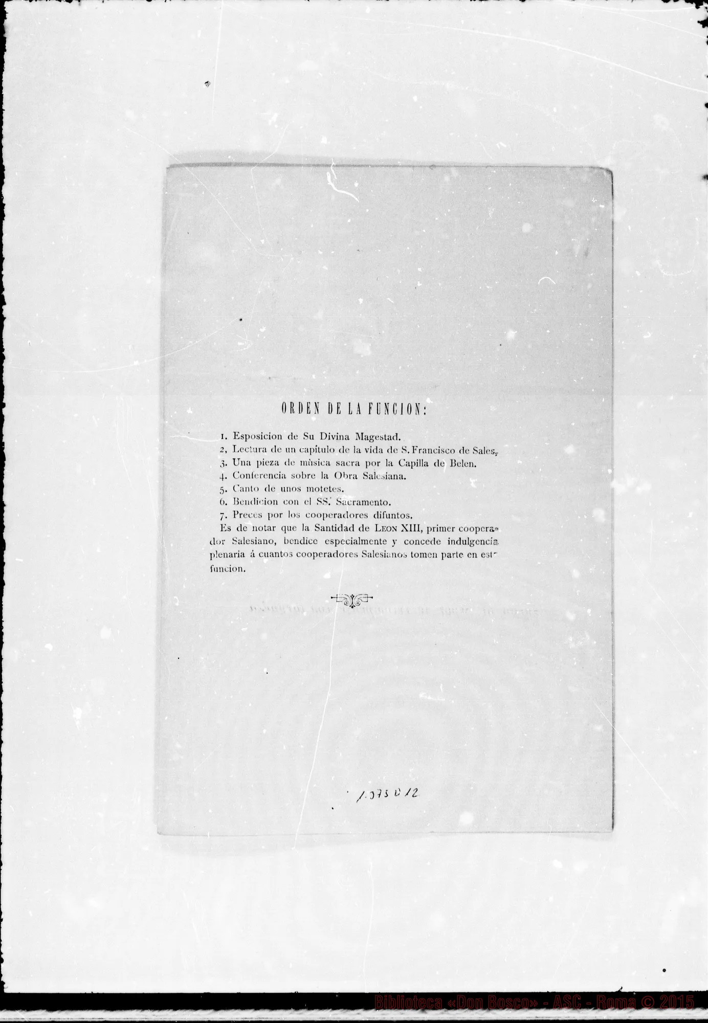Fotogramma D 12 — A los Cooperadores: «…muy reconocido a…» Stampato