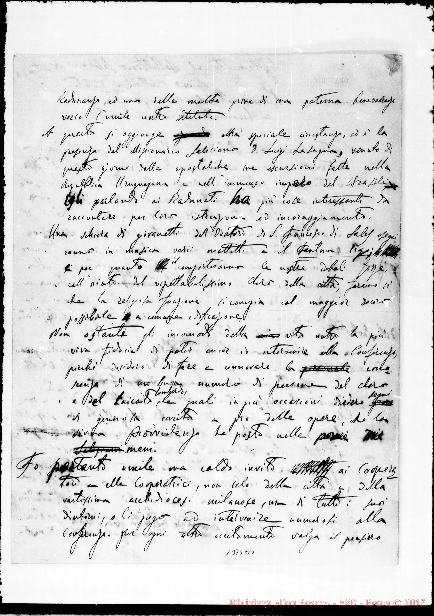 Fotogramma E 10 — Cooperatori della Lombardia: «Molti cooperatori…» Ms.
