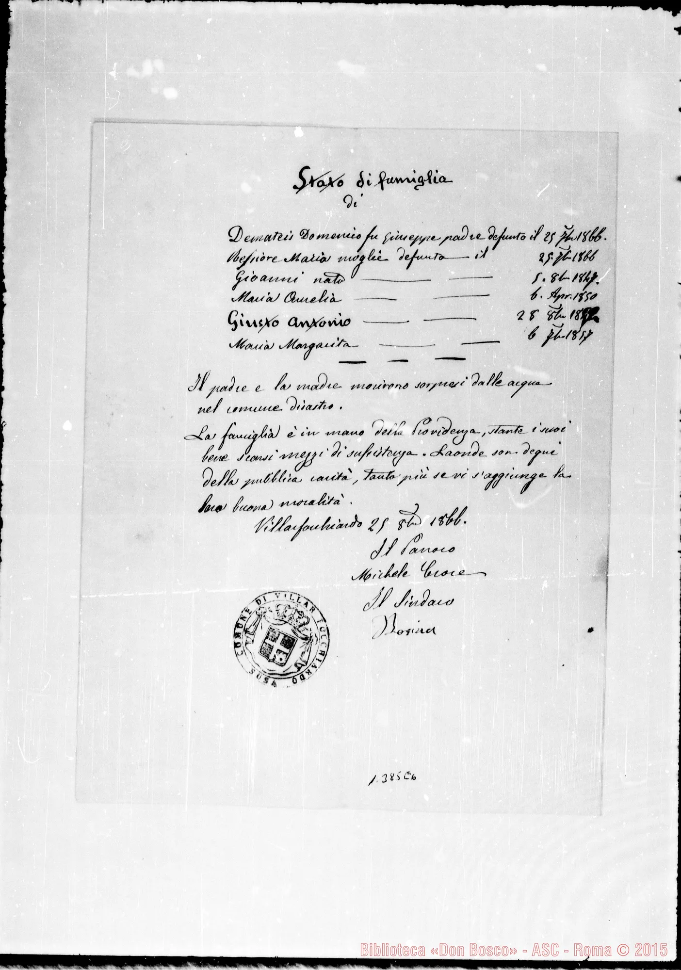 Fotogramma E 6 — » » Radicati: Pratica orfano Dematteis Giusto