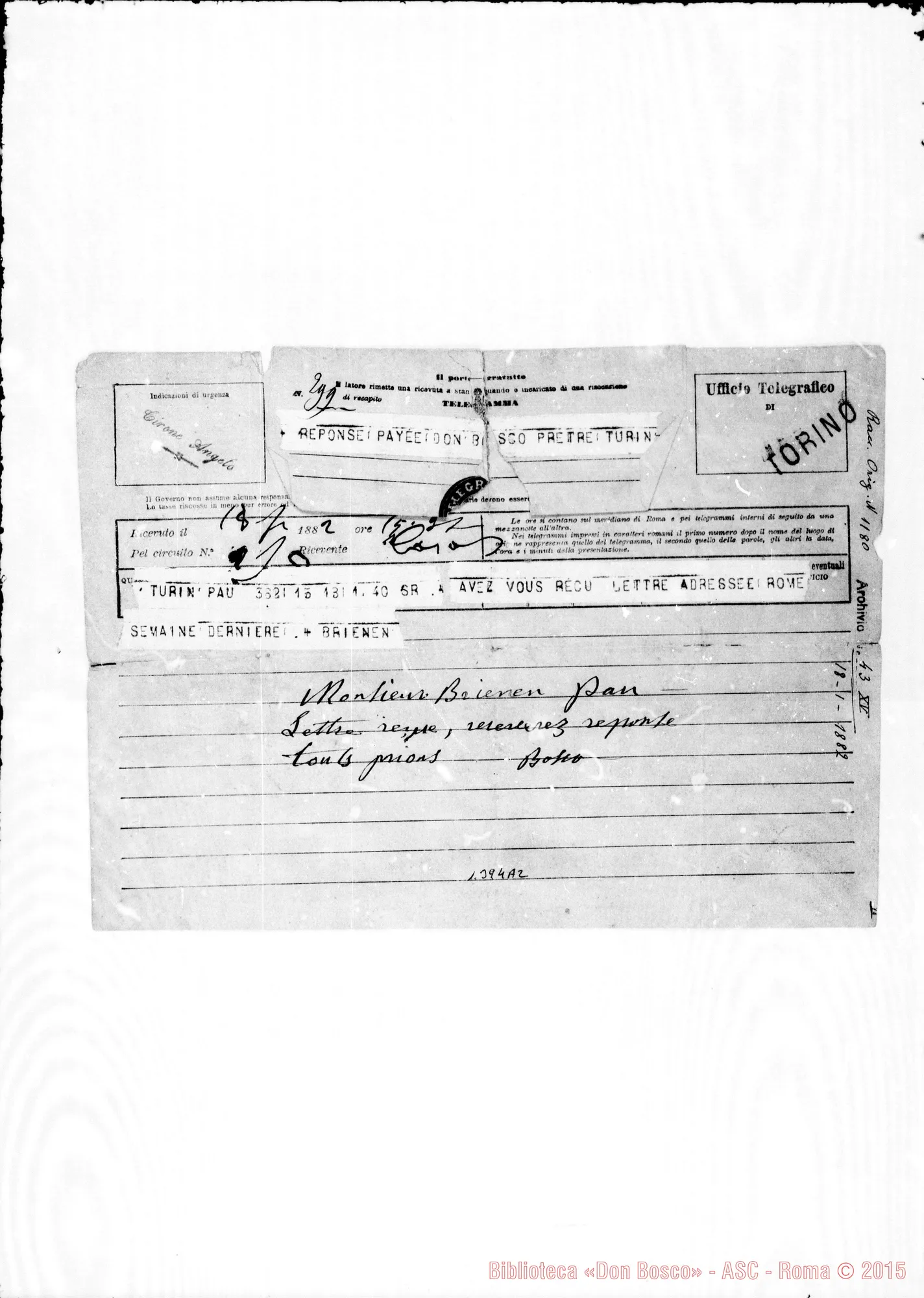 Fotogramma A 2 — Brienen. Telegramma
