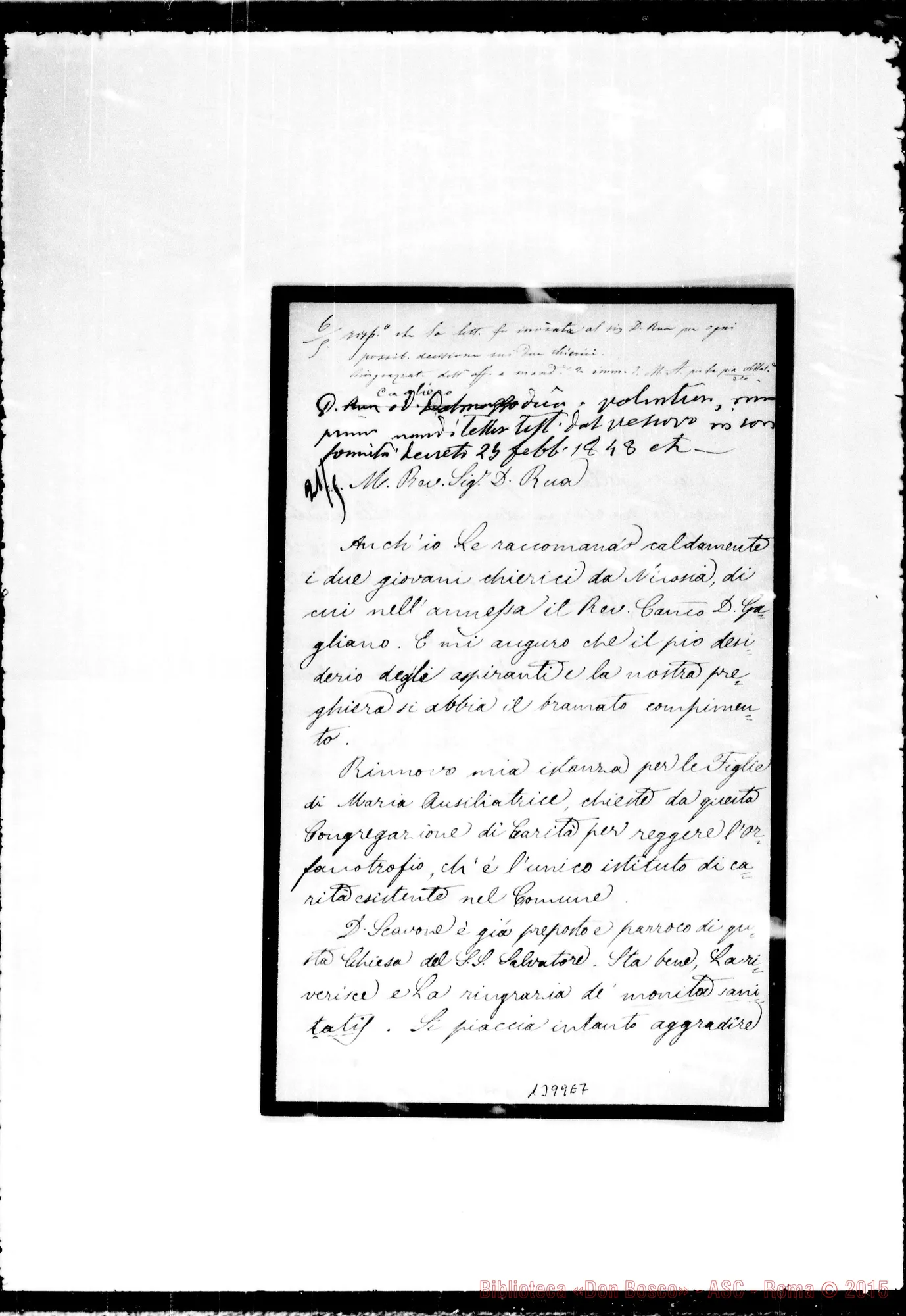 Fotogramma E 7 — Contessa Filippo. Acclusa altra di Gaetano Gagliani