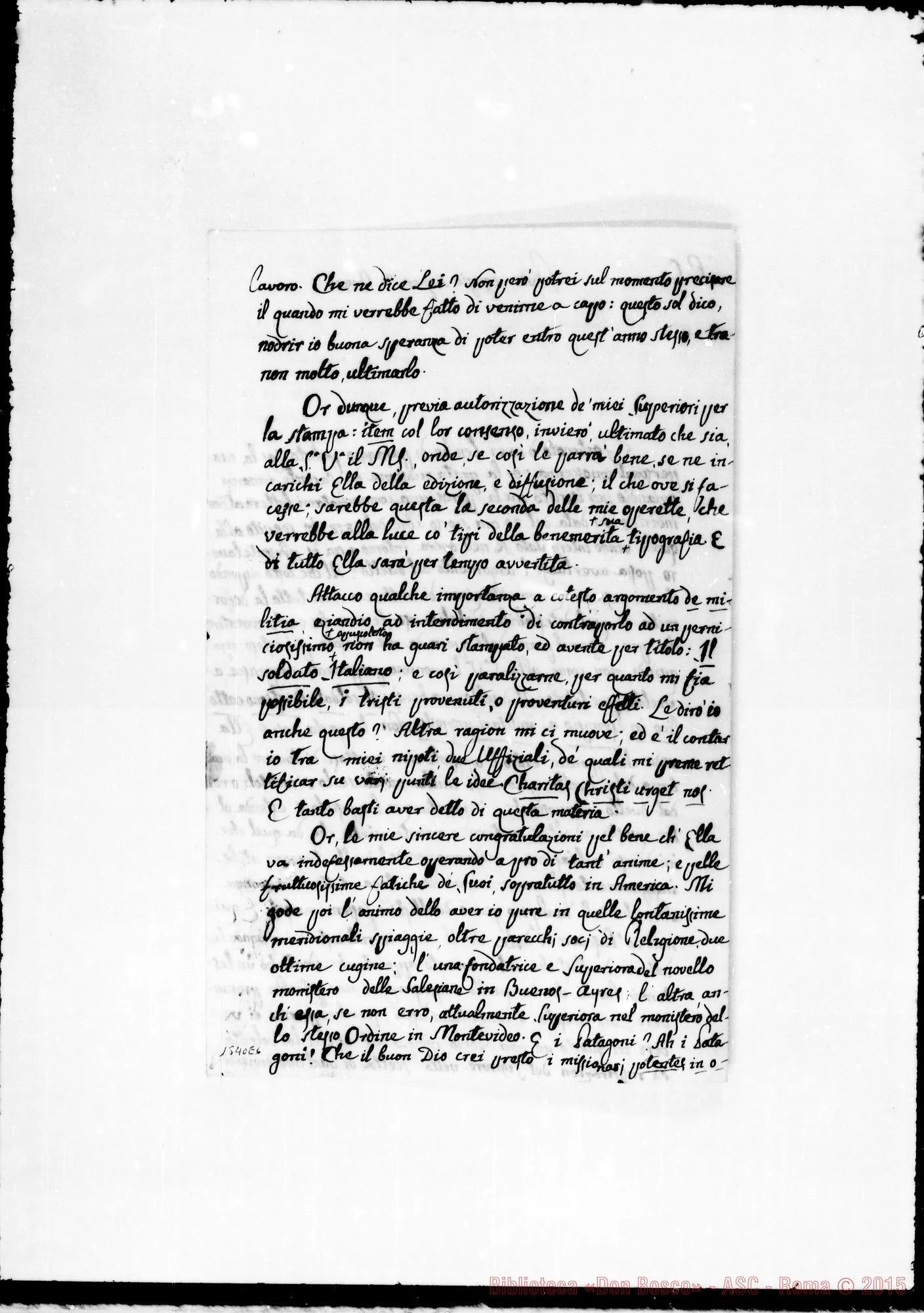 Fotogramma E 6 — Lombardini Luigi. Acclusa minuta di risposta