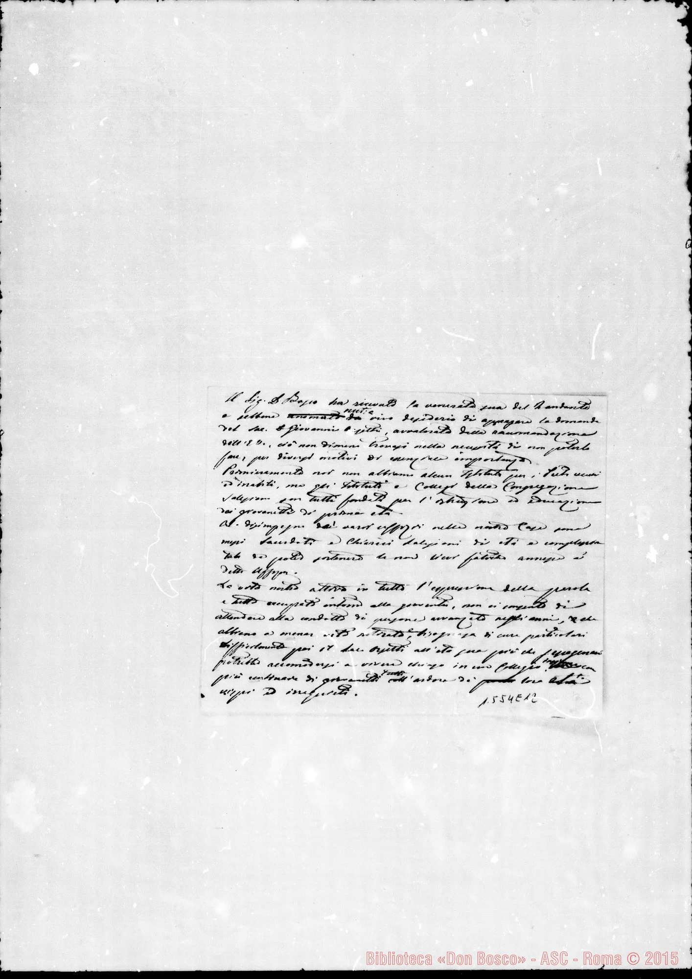 Fotogramma E 12 — Orsetti Giovanni. Acclusa minuta di risposta