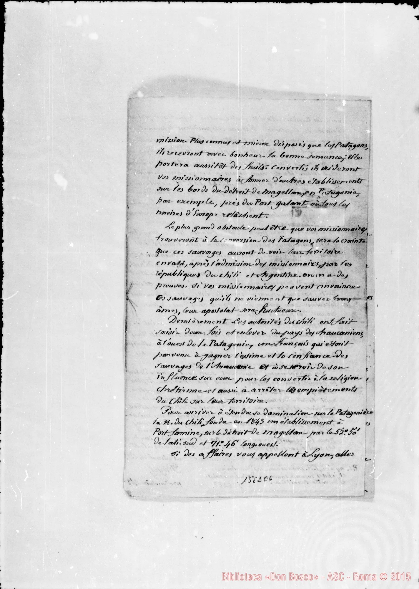 Fotogramma E 6 — Poyet. Allegato «Notes sur la Patagonie…»
