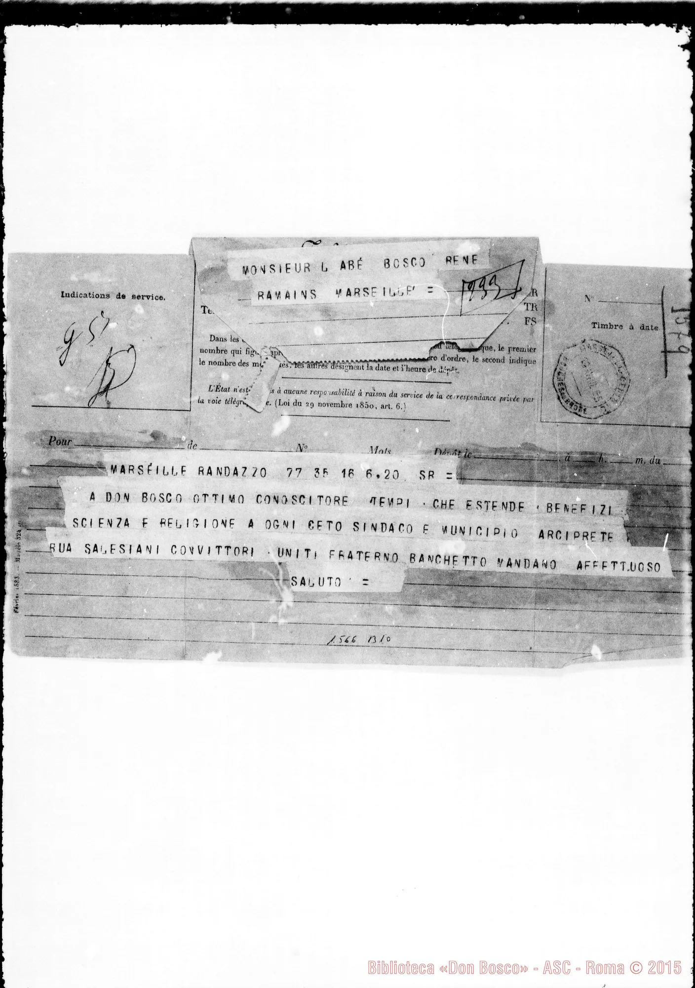 Fotogramma B 10 — Randazzo. Telegramma