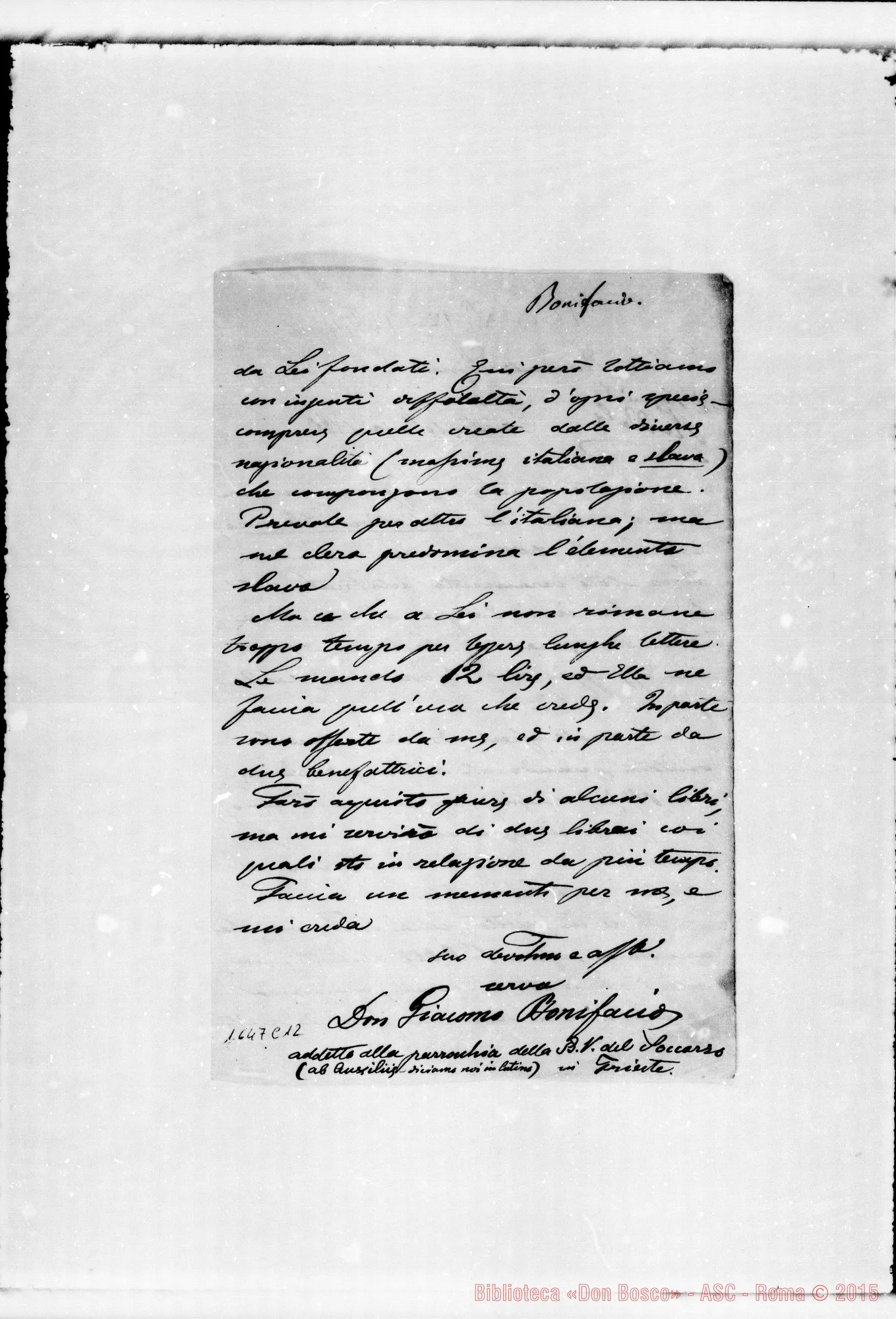 Fotogramma C 12 — Bonifacio Giacomo