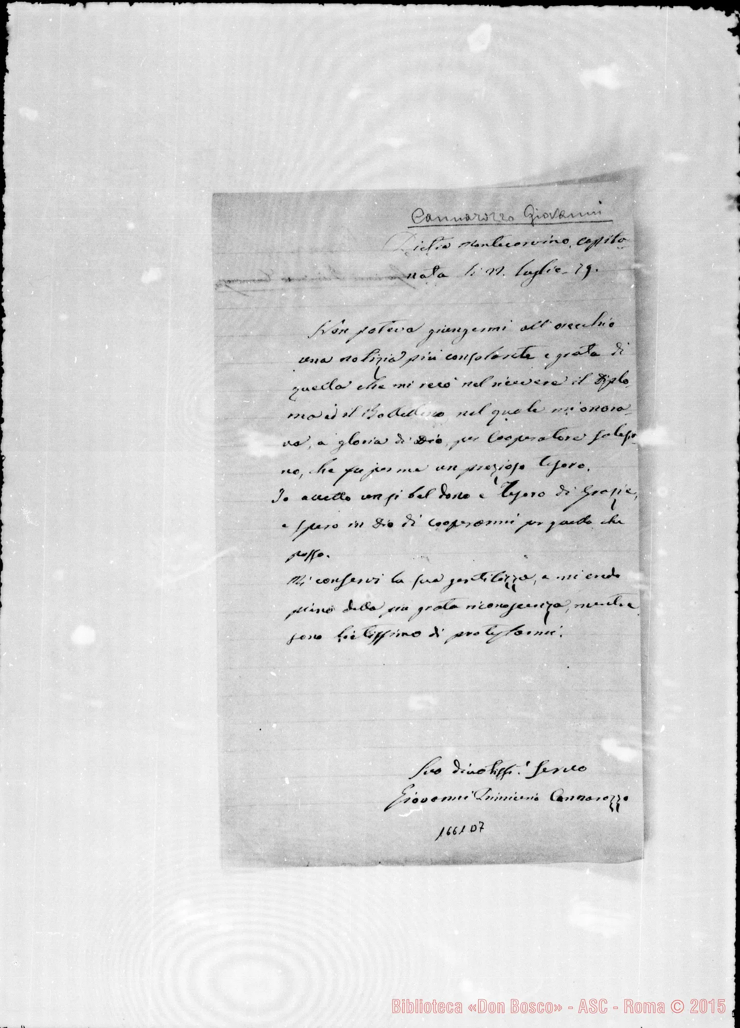 Fotogramma D 7 — Cannarozzo Giov. Primicerio