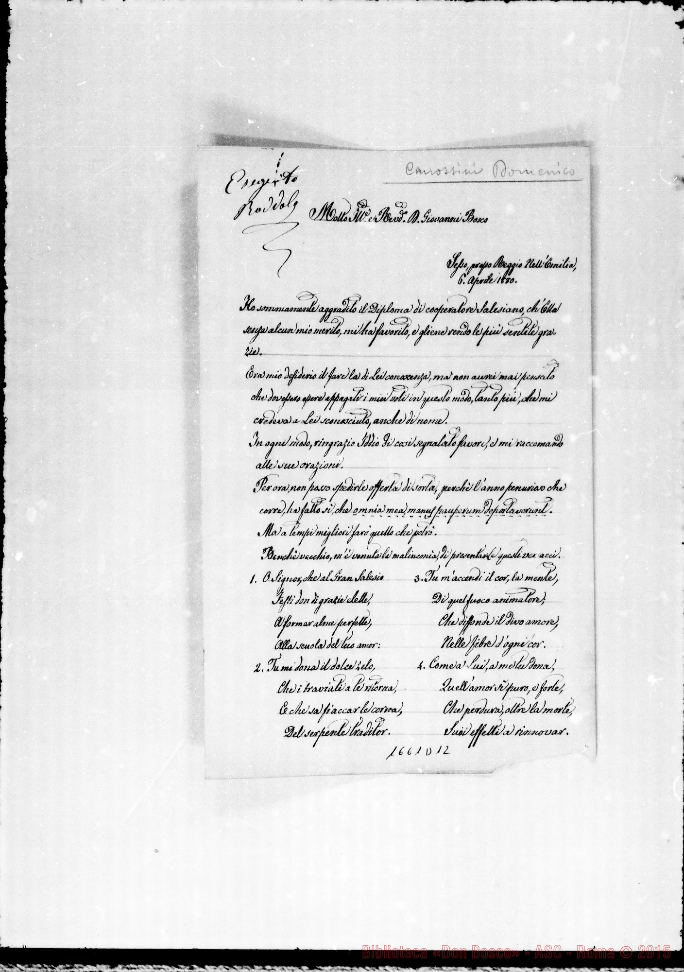 Fotogramma D 12 — Canossini Domenico-Bosco