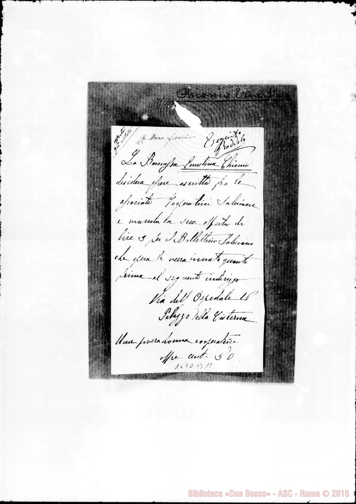 Fotogramma B 11 — Chionio Ernestina